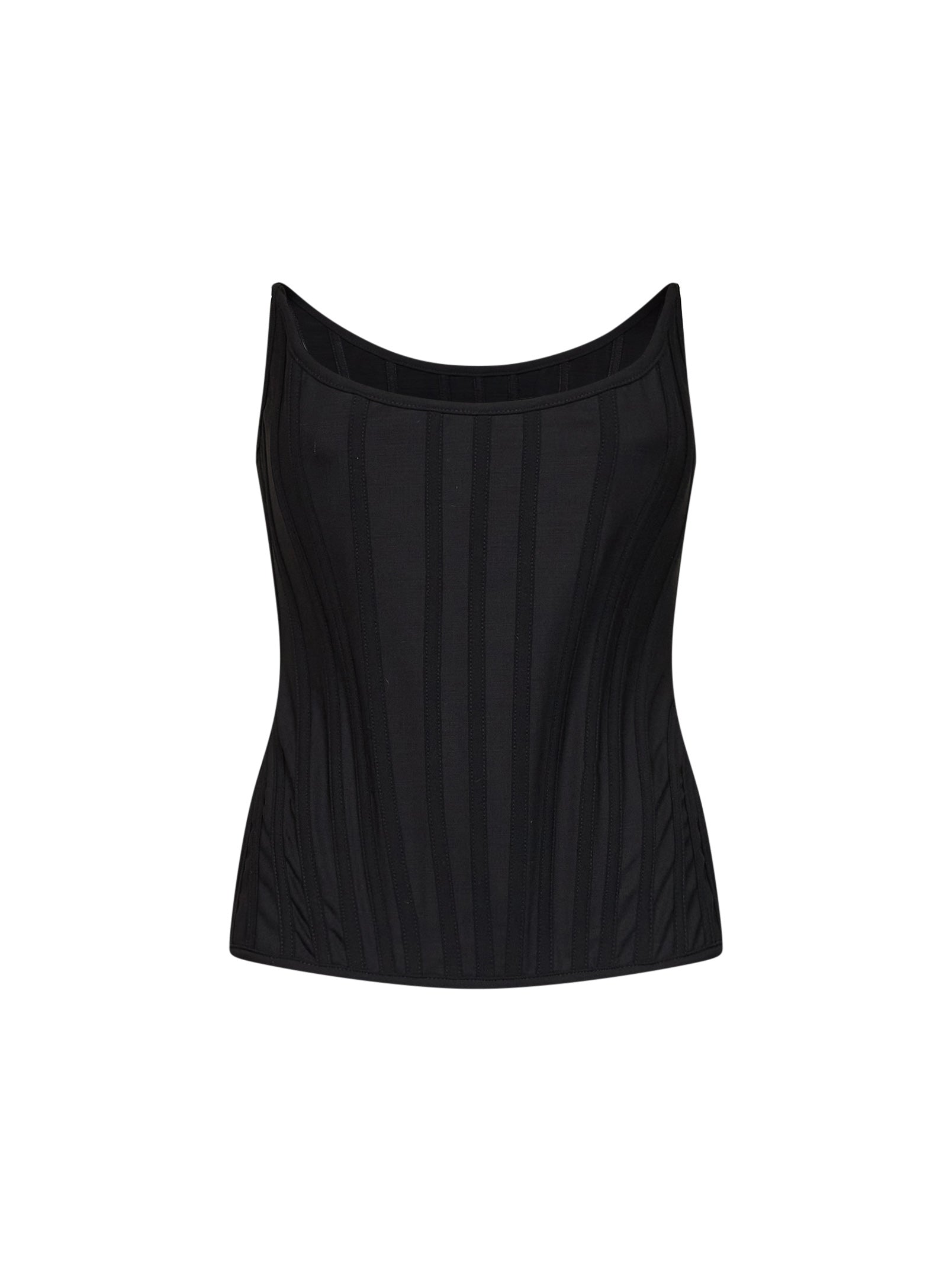 Giuseppe Di Morabito Women Black Stretch Twill Bustier Top GIUSEPPE DI MORABITO