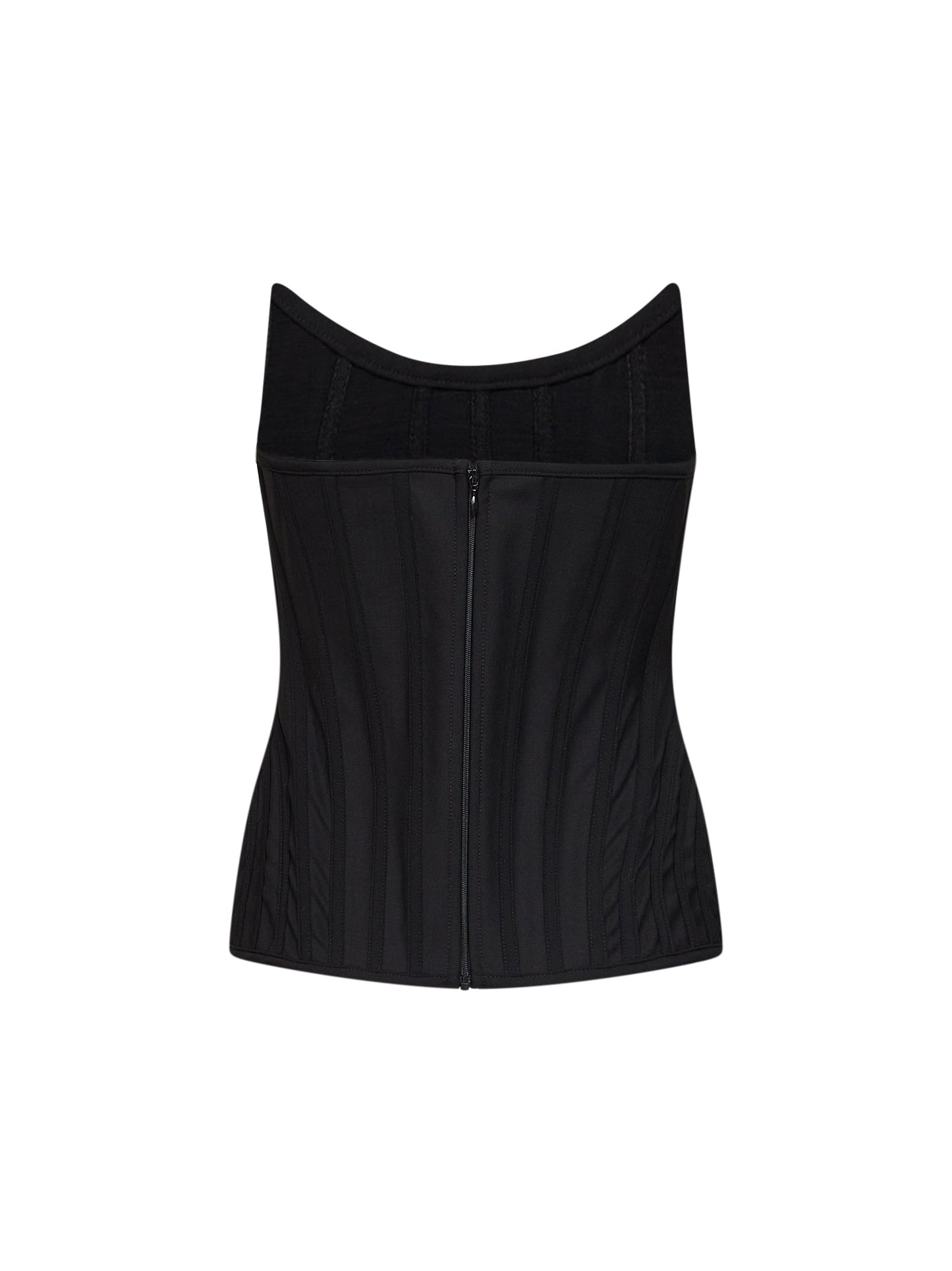 Giuseppe Di Morabito Women Black Stretch Twill Bustier Top GIUSEPPE DI MORABITO