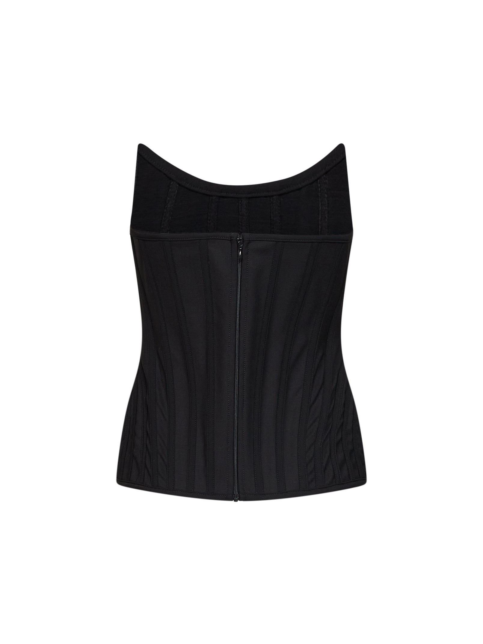 Giuseppe Di Morabito Women Black Stretch Twill Bustier Top GIUSEPPE DI MORABITO