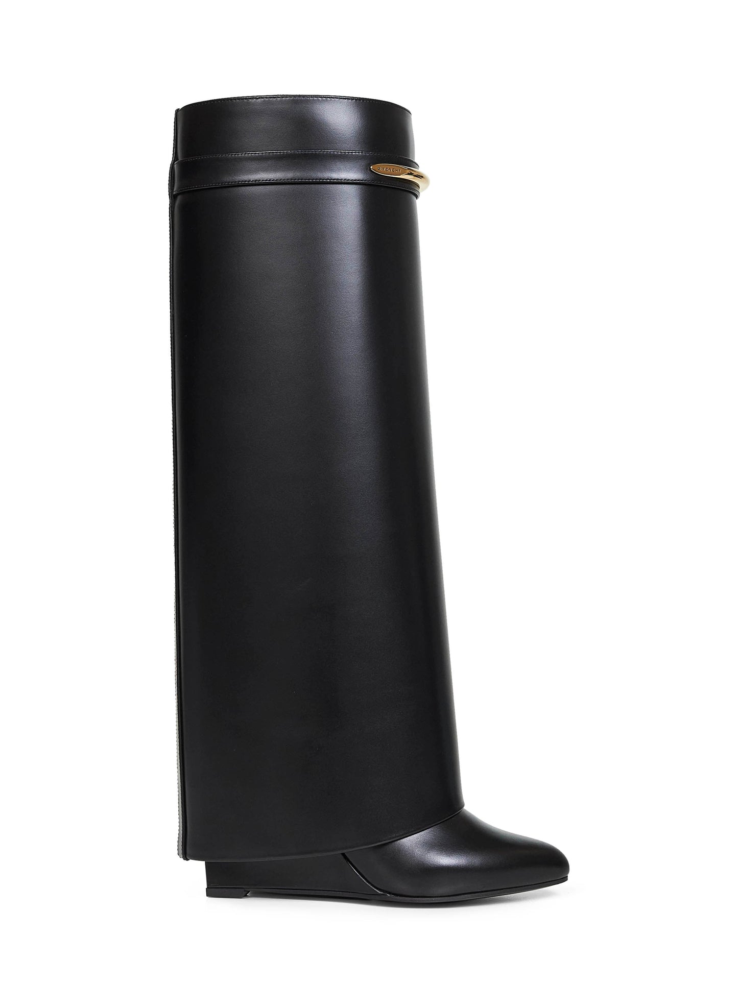 Givenchy Women Black Leather Shark Pinch Knee-High Boots GIVENCHY