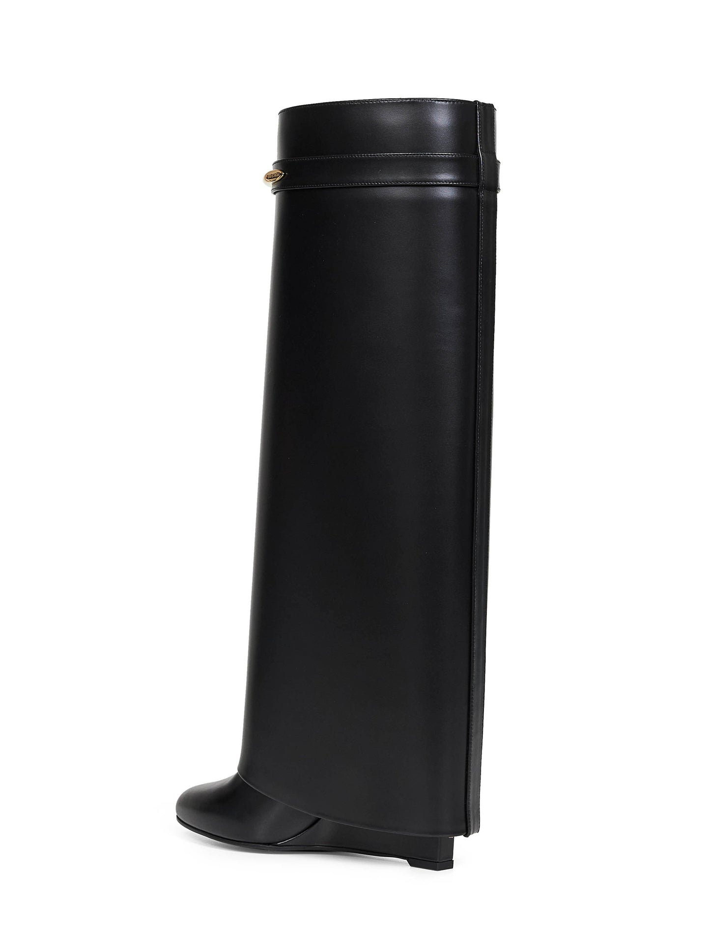 Givenchy Women Black Leather Shark Pinch Knee-High Boots GIVENCHY