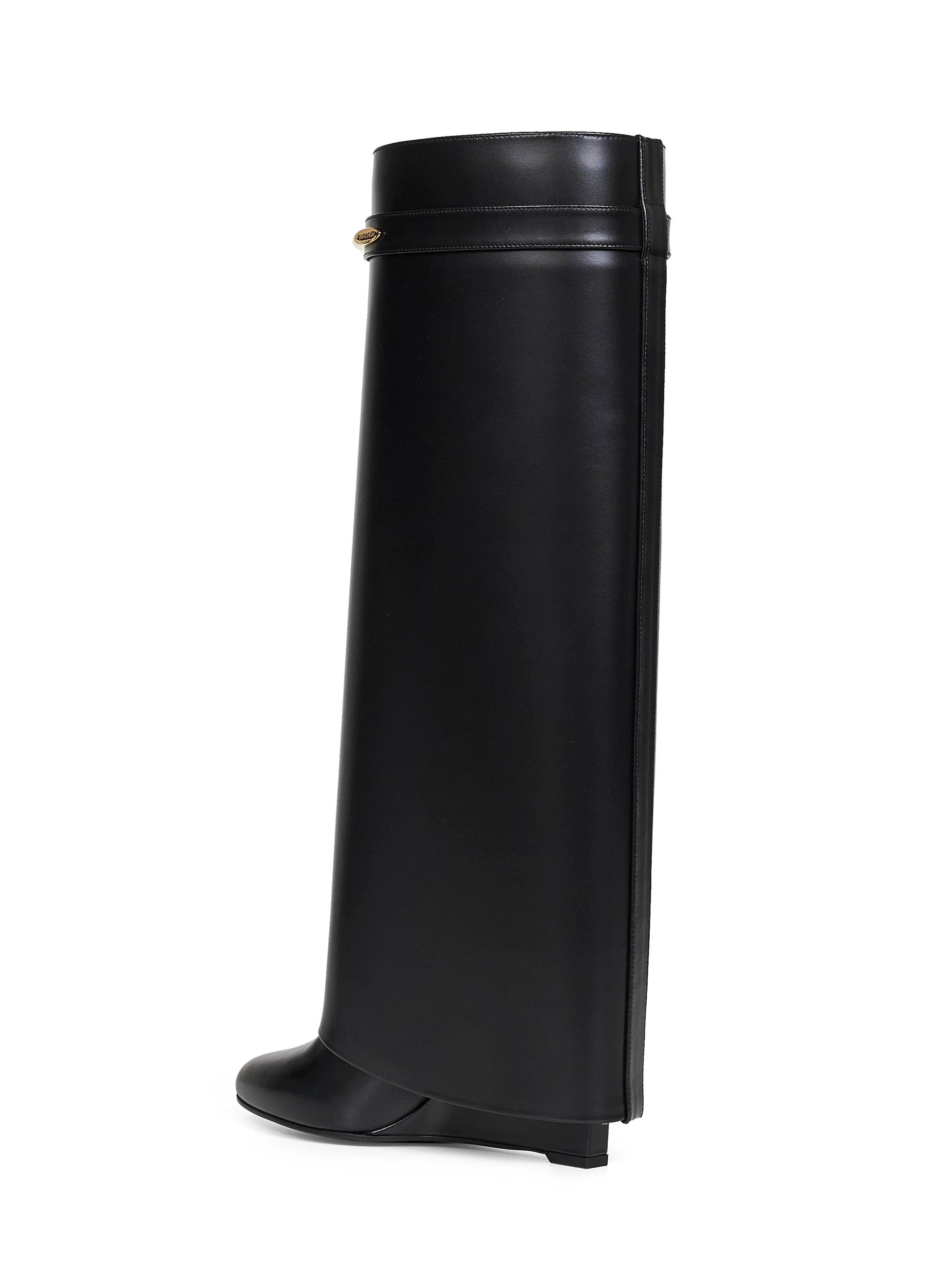 Givenchy Women Black Leather Shark Pinch Knee-High Boots GIVENCHY