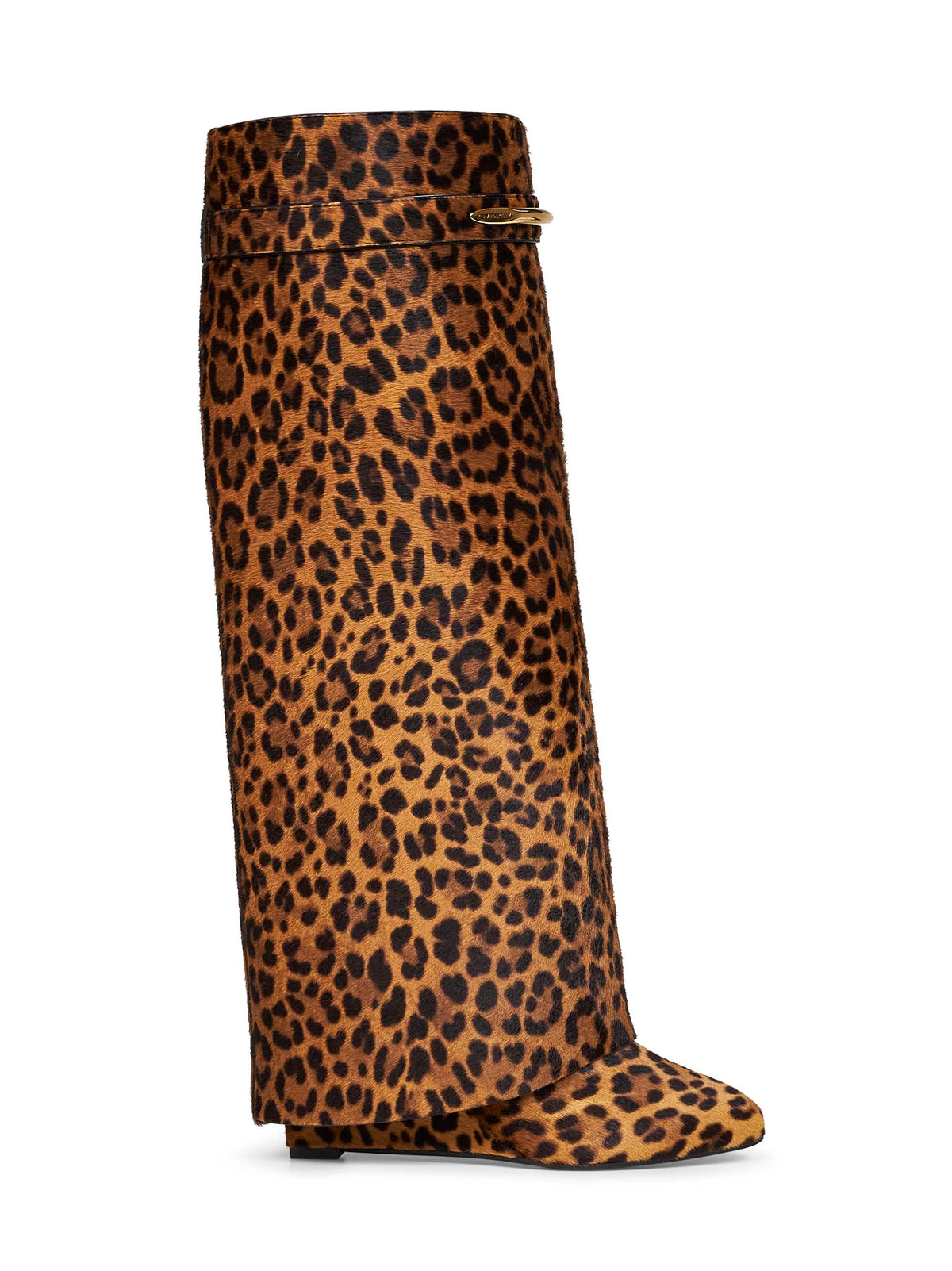 Givenchy Women Leopard Pony-Effect Leather Shark Pinch Knee-High Boots GIVENCHY