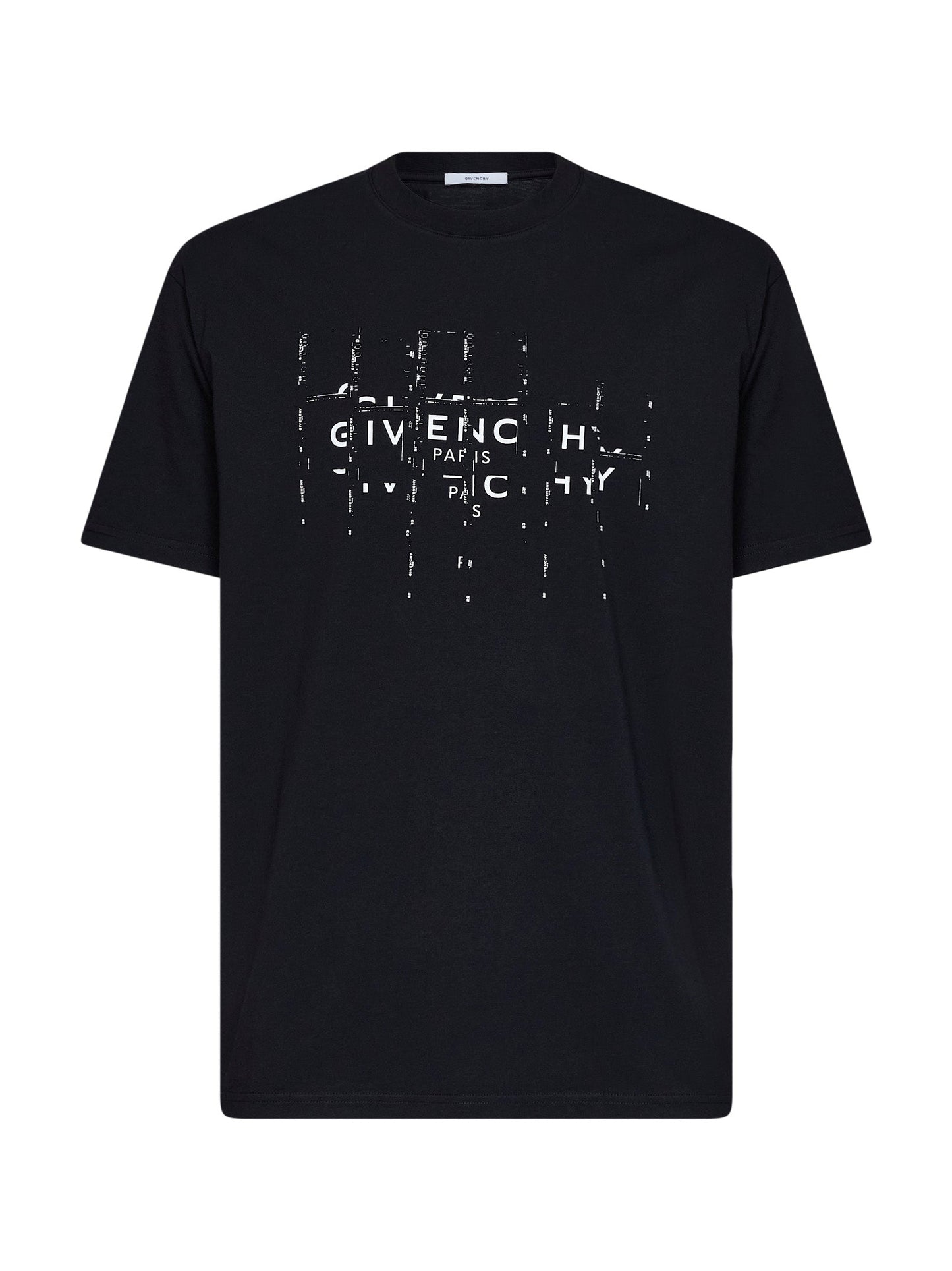Givenchy Men Black Cotton T-Shirt With Photographic Negative Print GIVENCHY