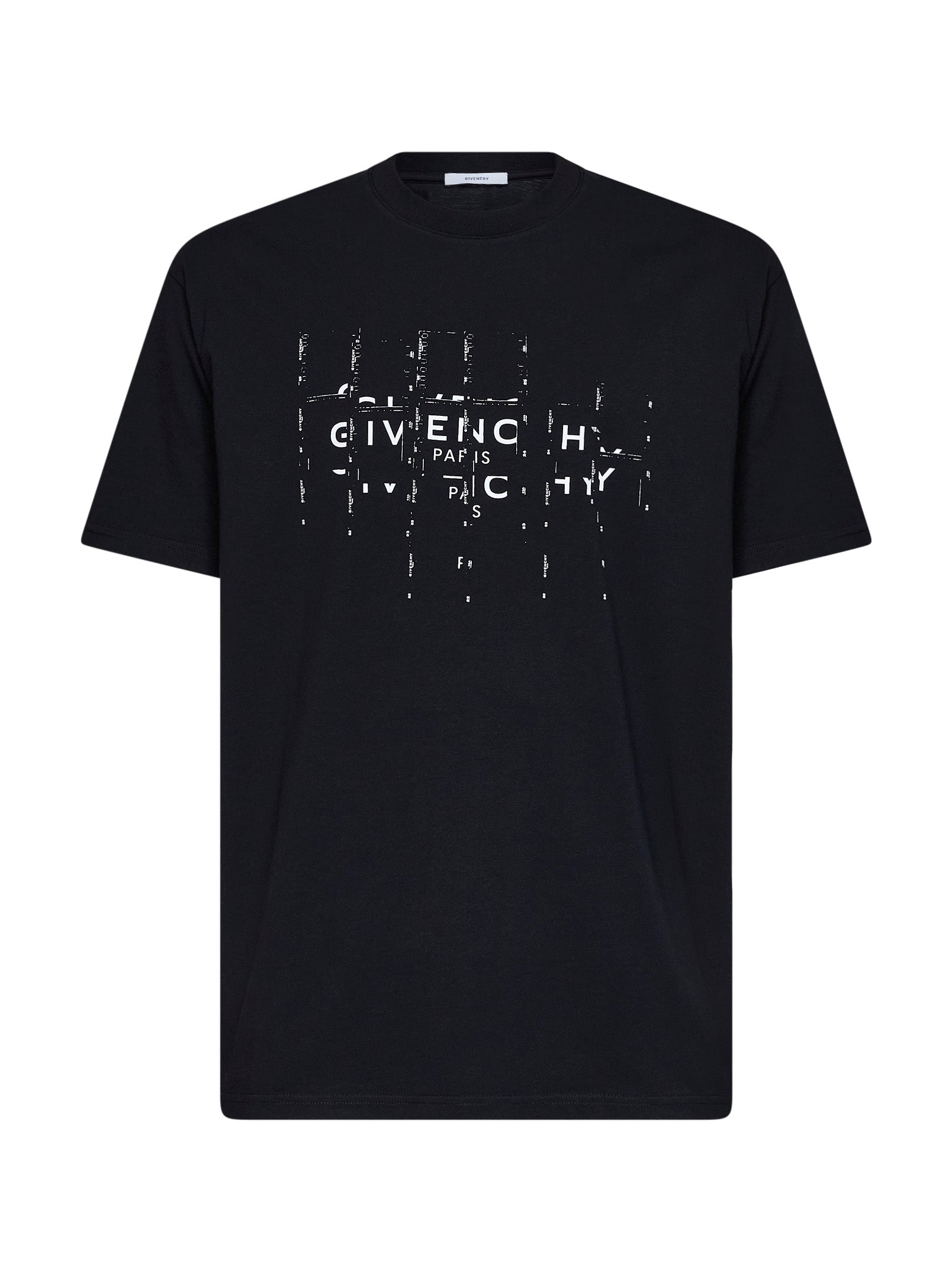 Givenchy Men Black Cotton T-Shirt With Photographic Negative Print GIVENCHY