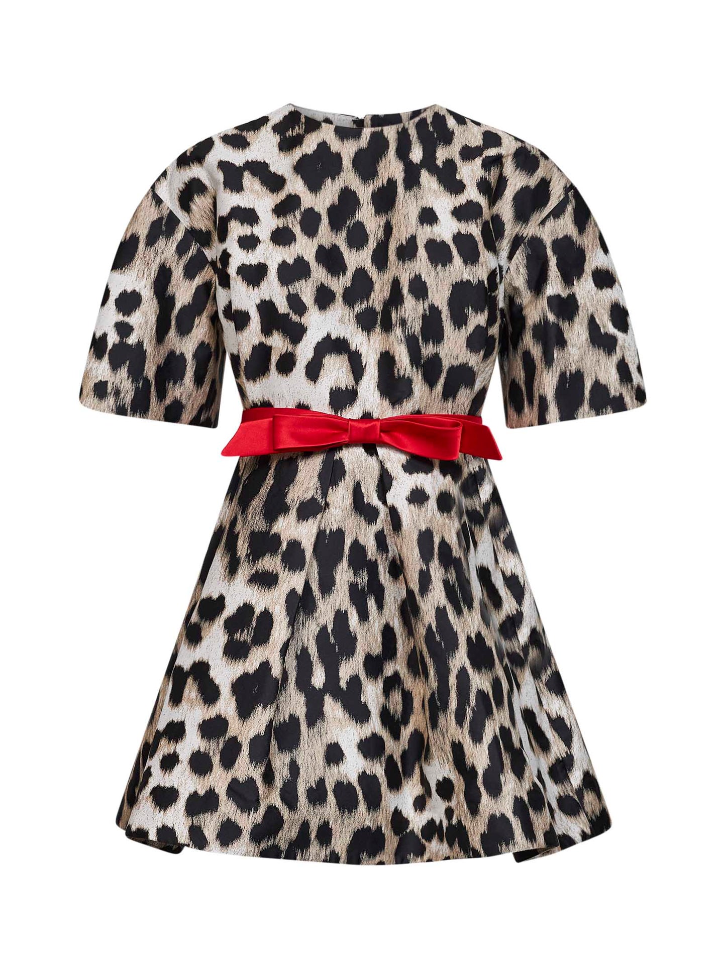 Givenchy Women Beige Leopard Jacquard Cocoon Mini Dress GIVENCHY