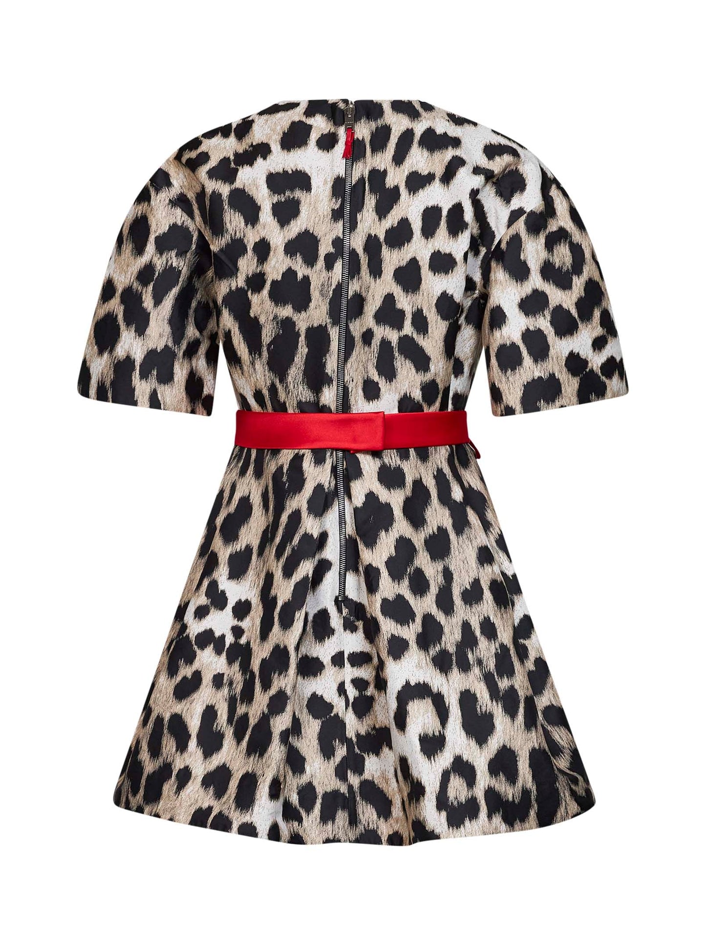 Givenchy Women Beige Leopard Jacquard Cocoon Mini Dress GIVENCHY