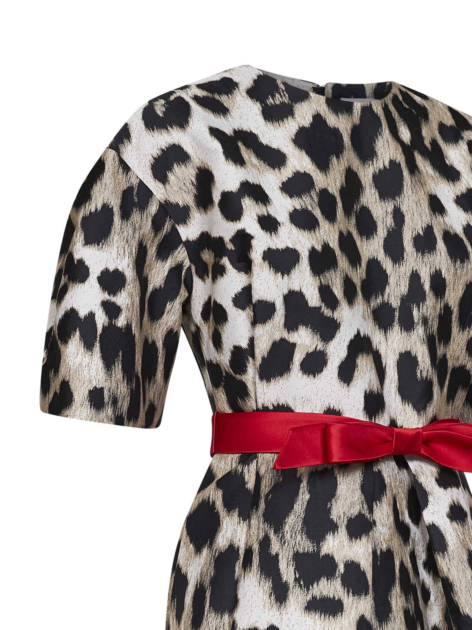 Givenchy Women Beige Leopard Jacquard Cocoon Mini Dress GIVENCHY