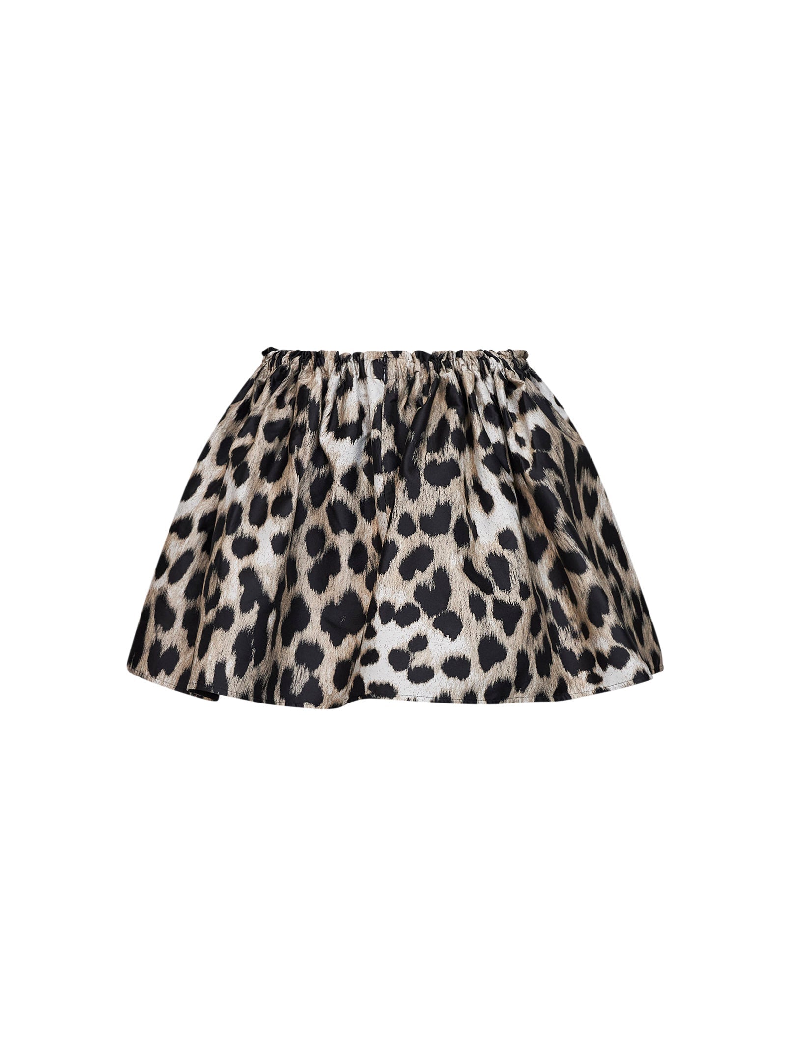 Givenchy Women Beige Leopard Jacquard Flared Mini Skirt GIVENCHY