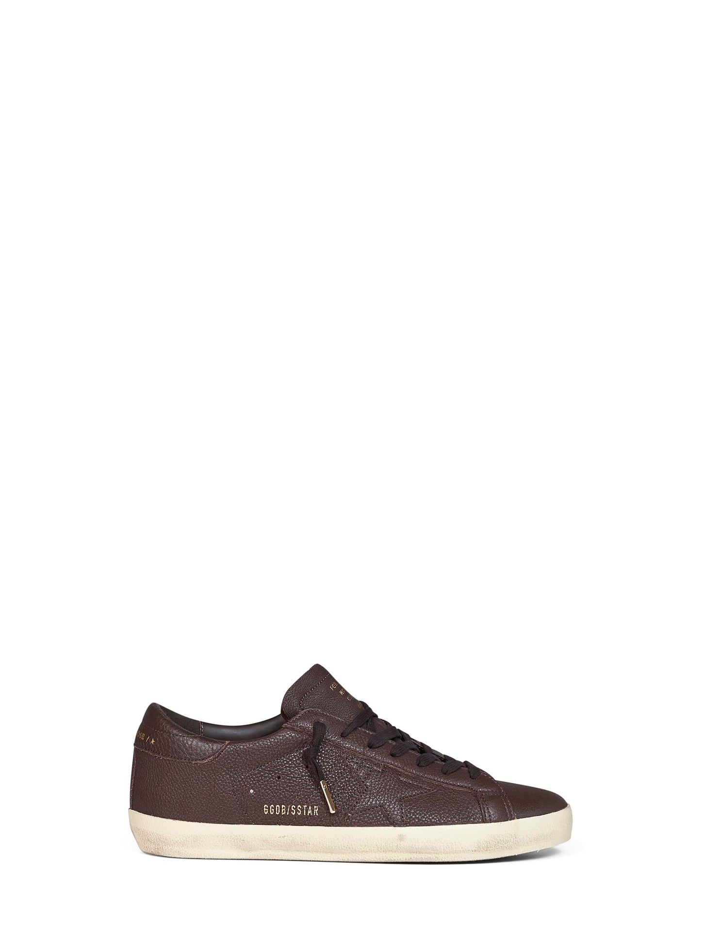 Golden Goose Men Dark Brown Grained Leather Super-Star Sneakers GOLDEN GOOSE