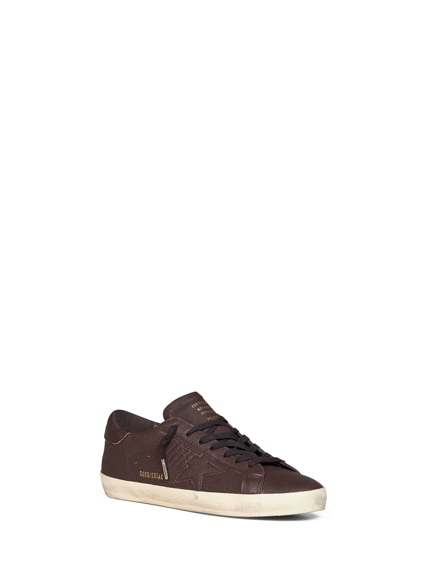 Golden Goose Men Dark Brown Grained Leather Super-Star Sneakers GOLDEN GOOSE