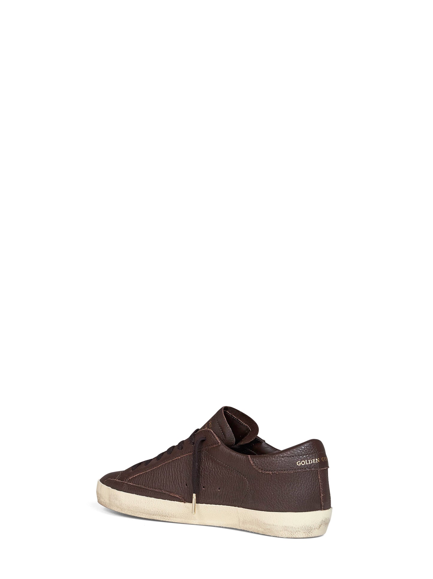 Golden Goose Men Dark Brown Grained Leather Super-Star Sneakers GOLDEN GOOSE
