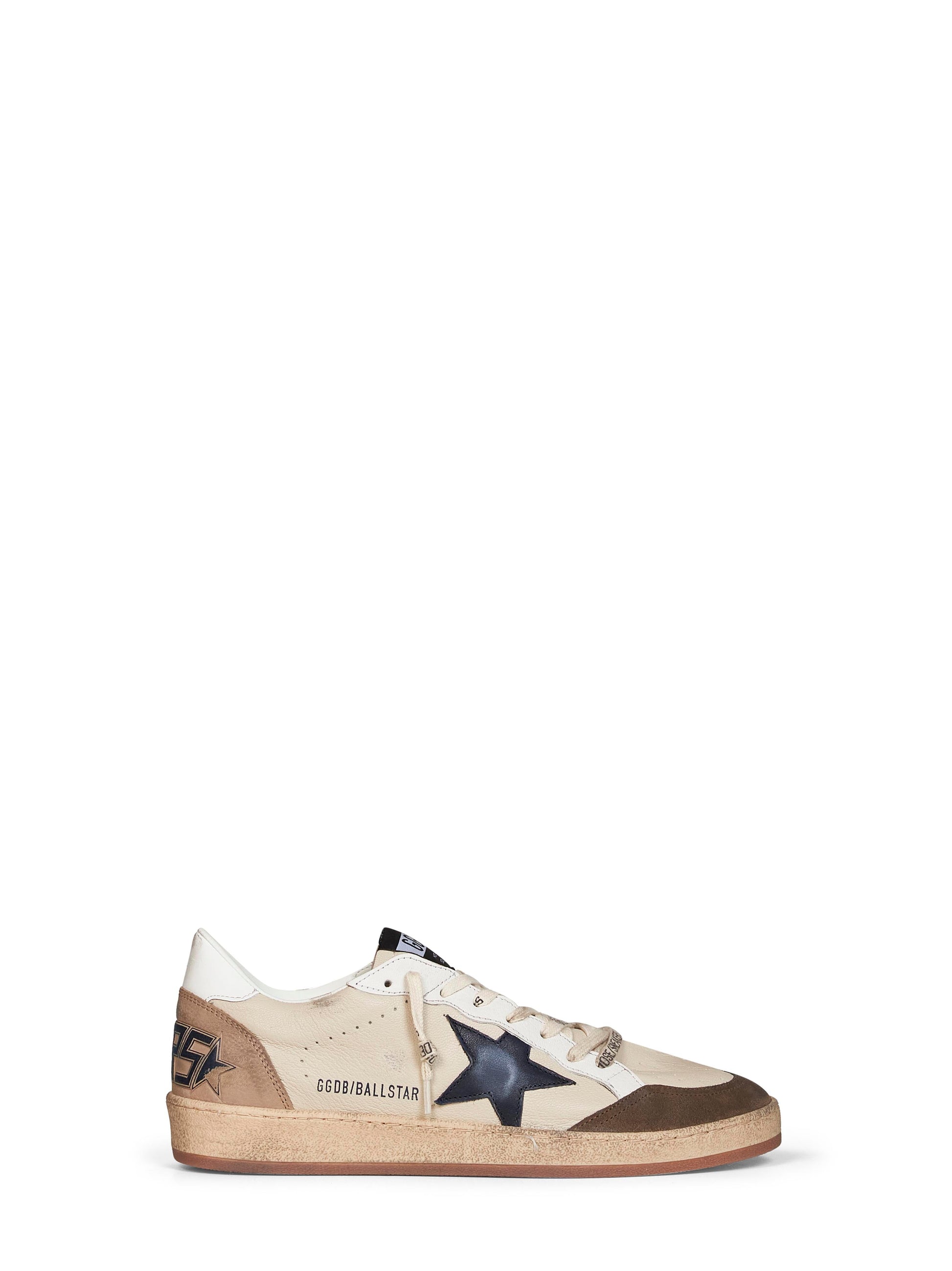 Golden Goose Men Cream Leather Ball Star Sneakers GOLDEN GOOSE