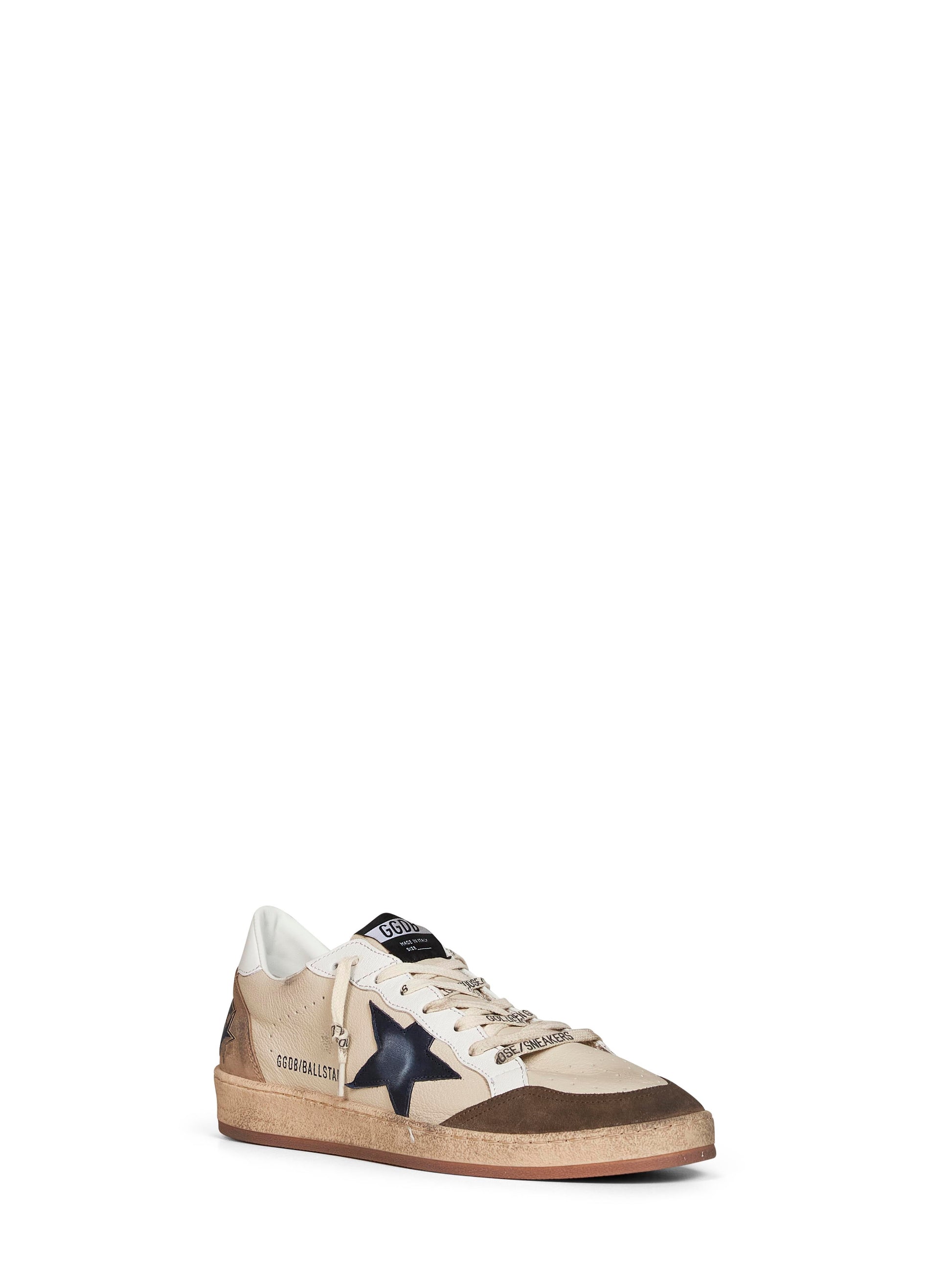 Golden Goose Men Cream Leather Ball Star Sneakers GOLDEN GOOSE