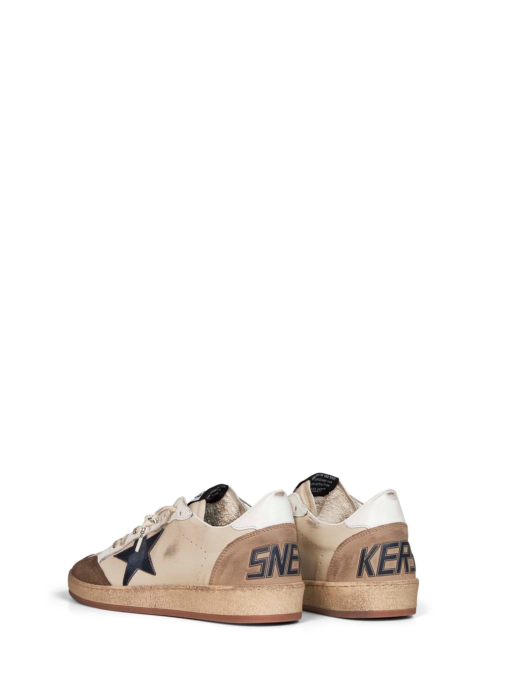 Golden Goose Men Cream Leather Ball Star Sneakers GOLDEN GOOSE