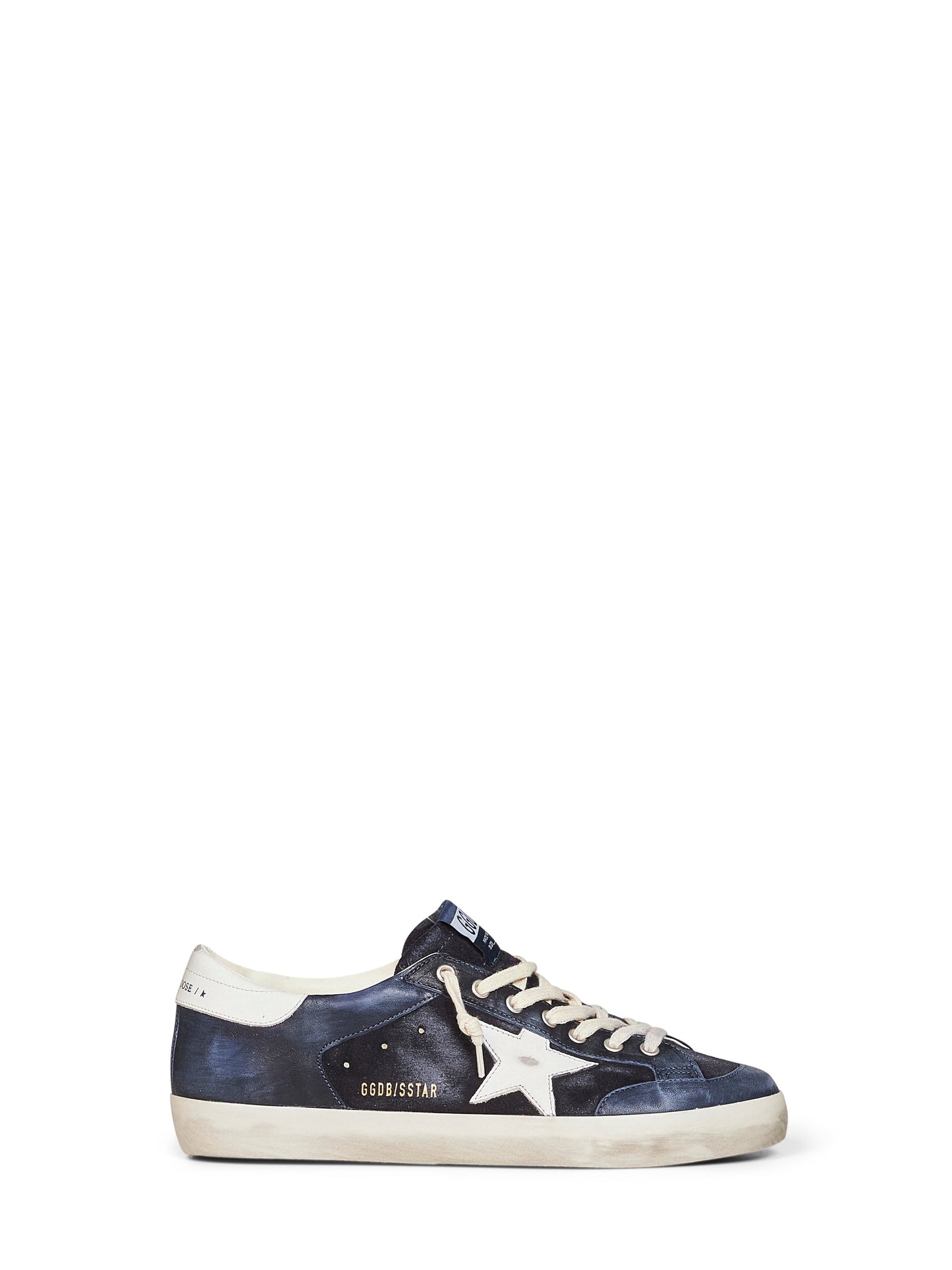 Golden Goose Men Dark Blue Suede And Nappa Leather Super-Star Sneakers GOLDEN GOOSE