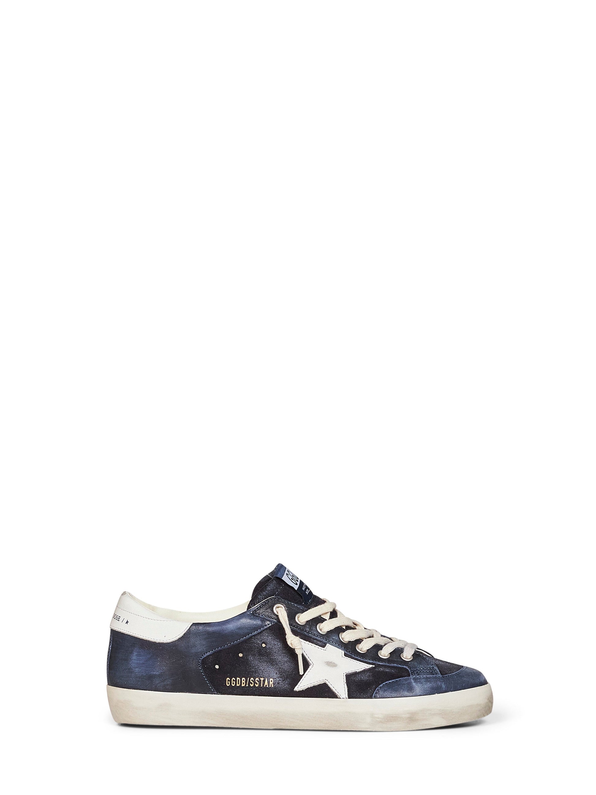 Golden Goose Men Dark Blue Suede And Nappa Leather Super-Star Sneakers GOLDEN GOOSE
