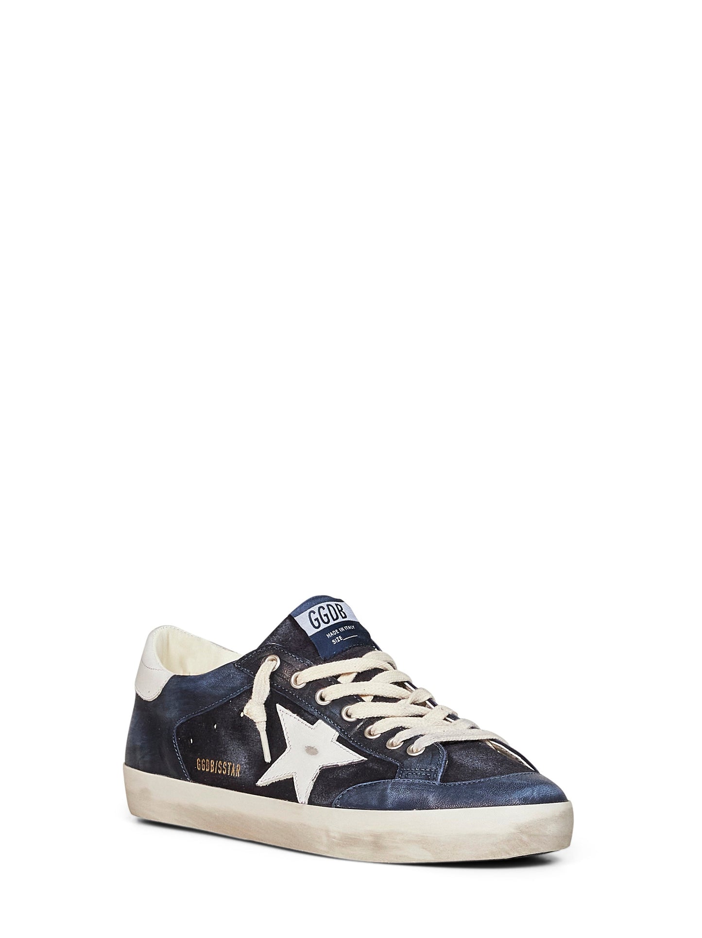 Golden Goose Men Dark Blue Suede And Nappa Leather Super-Star Sneakers GOLDEN GOOSE
