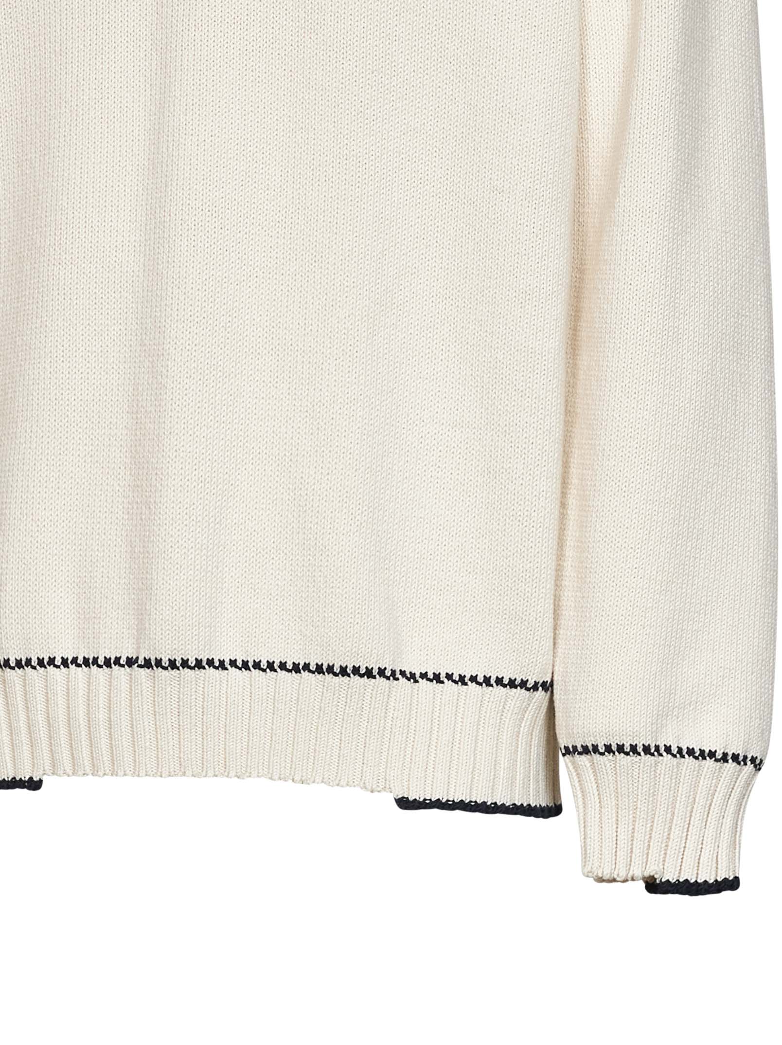 Golden Goose Men White Cotton Knit Polo Shirt With Print GOLDEN GOOSE