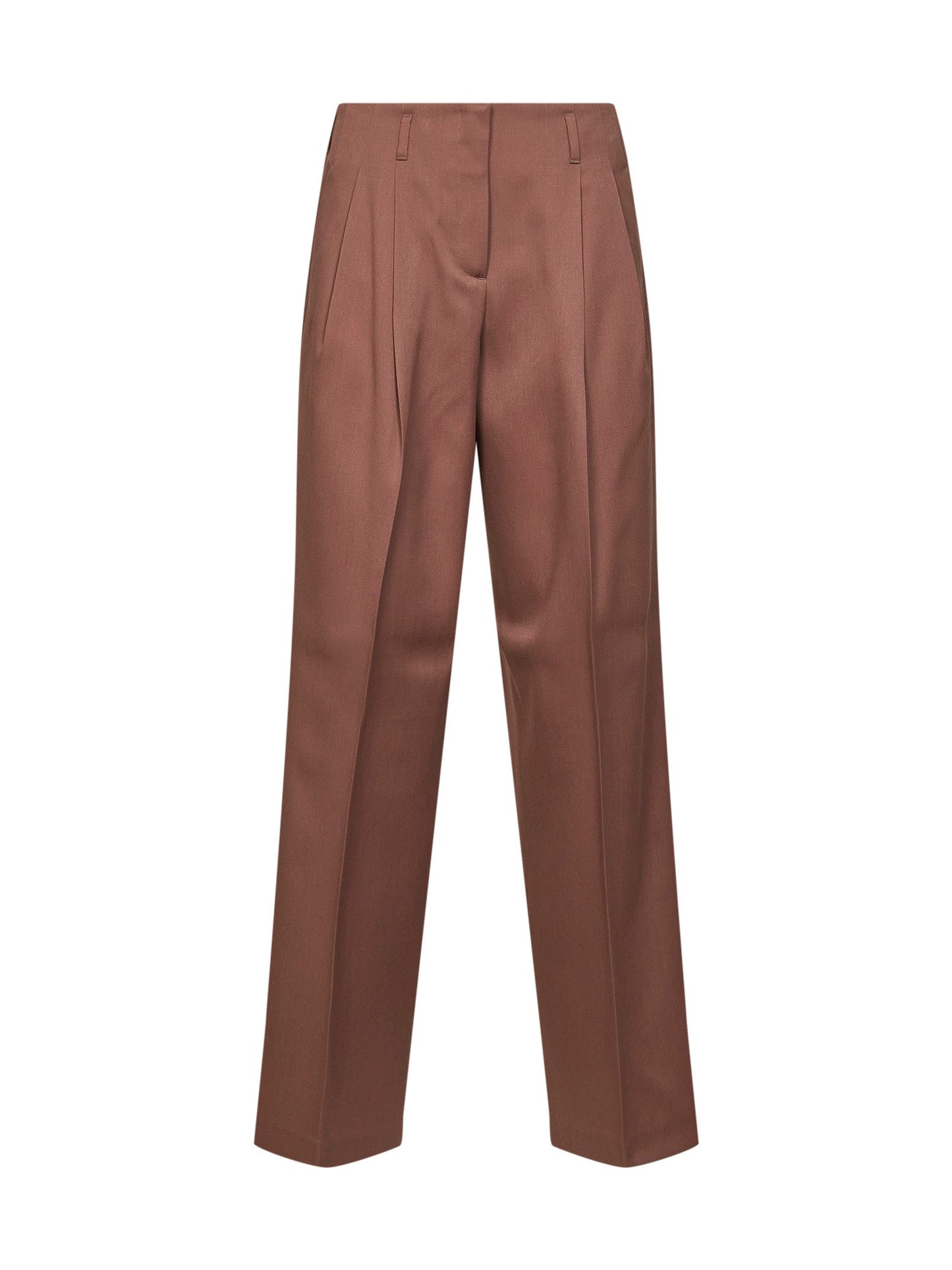 Golden Goose Women Bronze Pink Wool Gabardine Journey Wide-Leg Trousers GOLDEN GOOSE