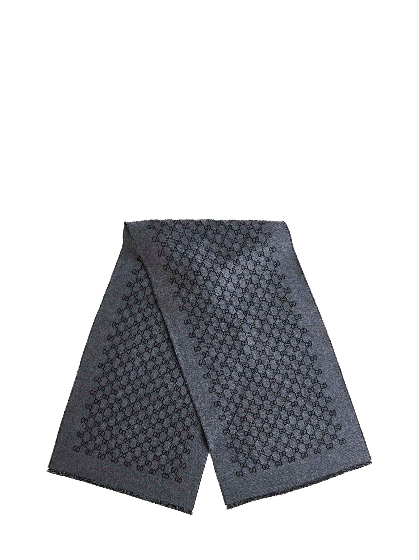 Gucci Men Gg Jacquard Wool Scarf GUCCI