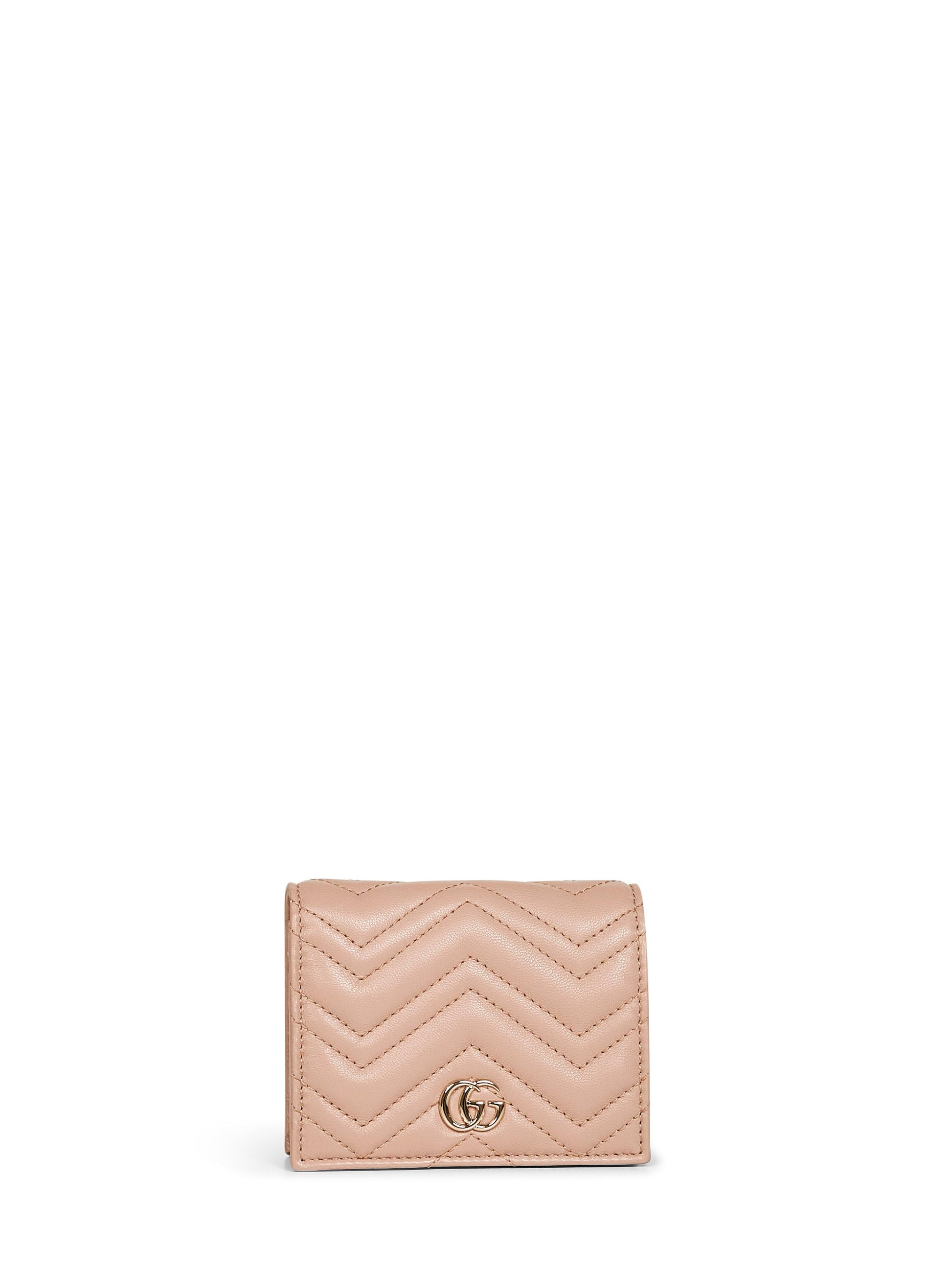 Gucci Women Pinky Beige Gg Marmont Card Case Wallet GUCCI