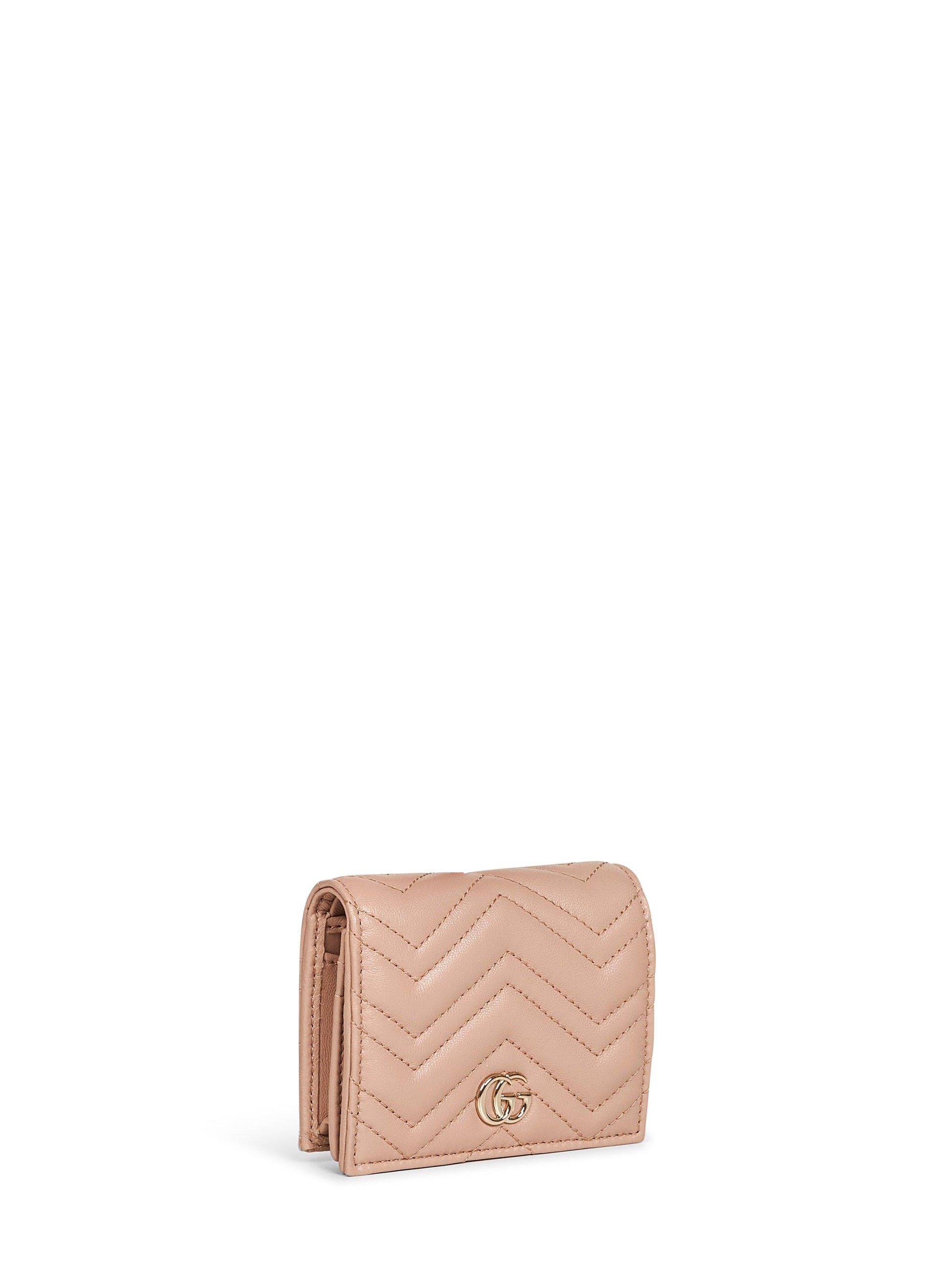Gucci Women Pinky Beige Gg Marmont Card Case Wallet GUCCI