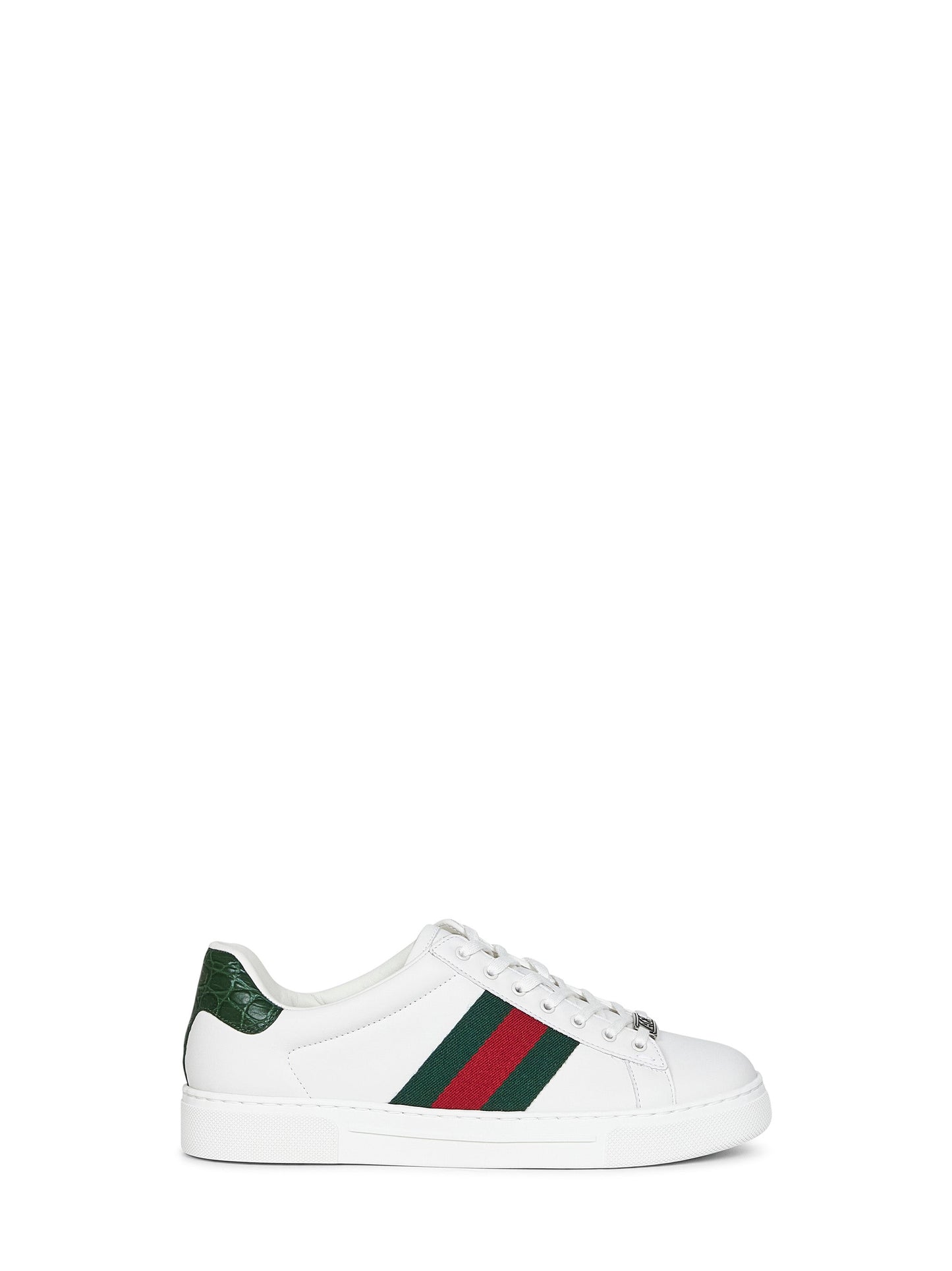 Gucci Men White Leather Gucci Ace Sneakers GUCCI