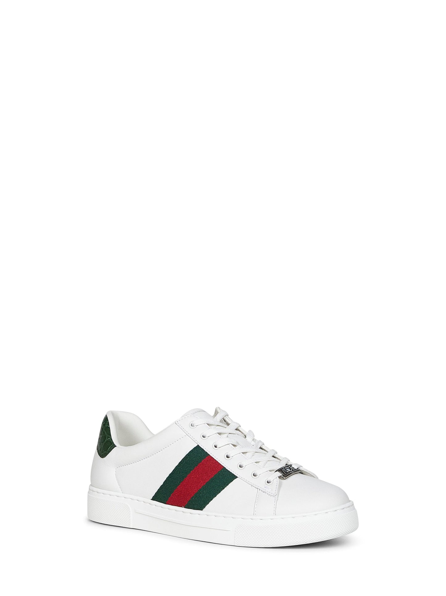 Gucci Men White Leather Gucci Ace Sneakers GUCCI