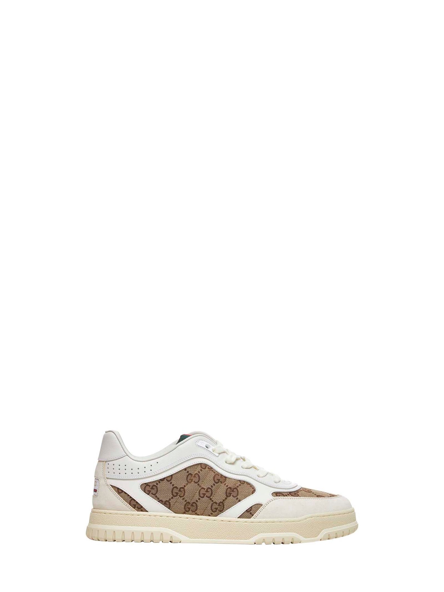 Gucci Men Beige Gucci Re-Web Sneakers GUCCI