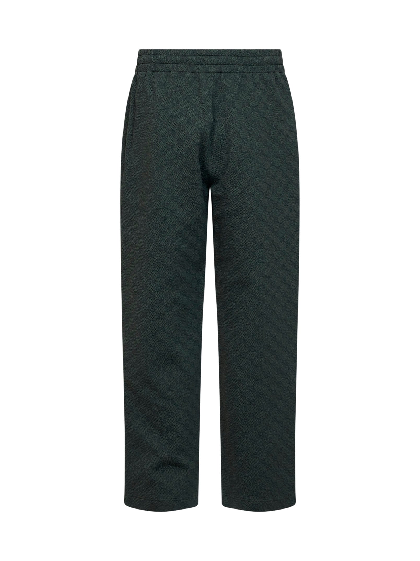 Gucci Men Green Gg Monogram Straight-Leg Trousers GUCCI