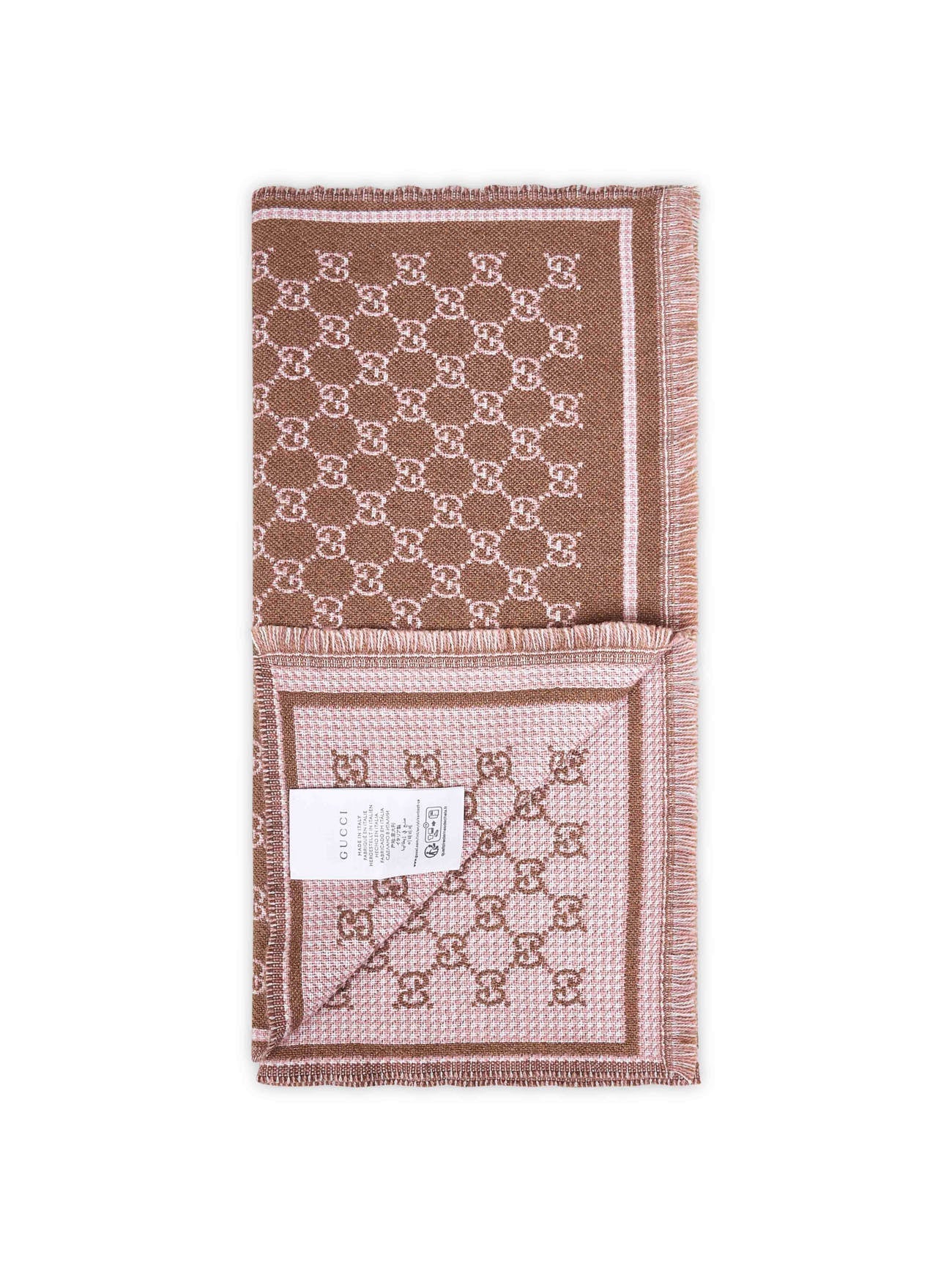 Gucci Women Brown Gg Wool Blend Scarf GUCCI