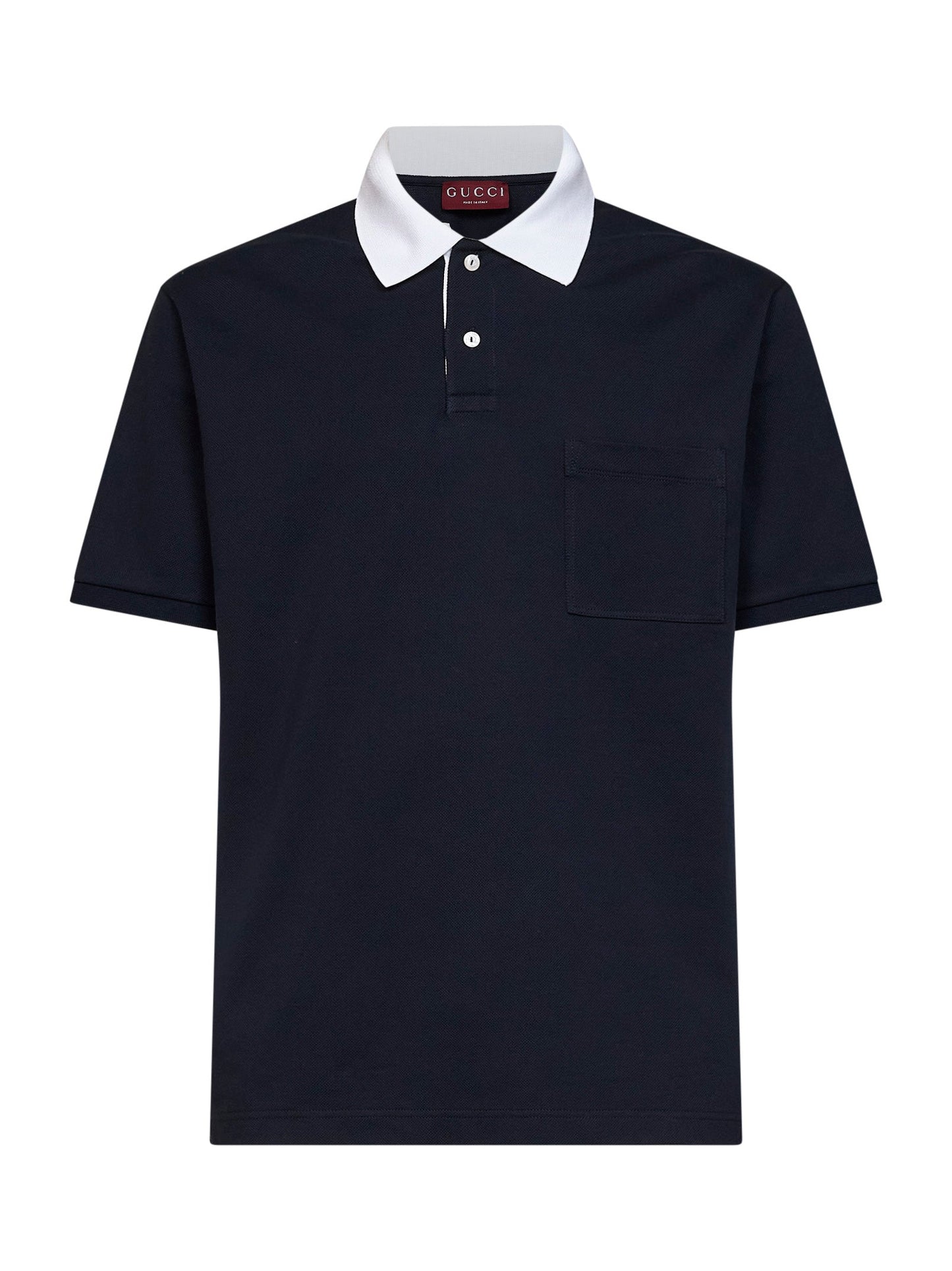 Gucci Men Blue Stretch Cotton Pique Polo Shirt GUCCI