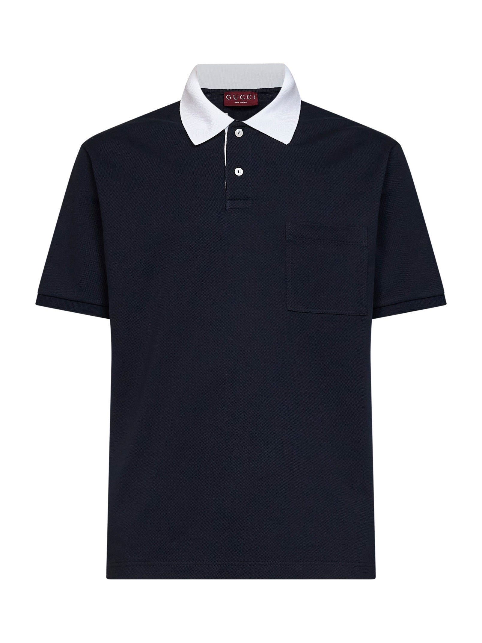 Gucci Men Blue Stretch Cotton Pique Polo Shirt GUCCI