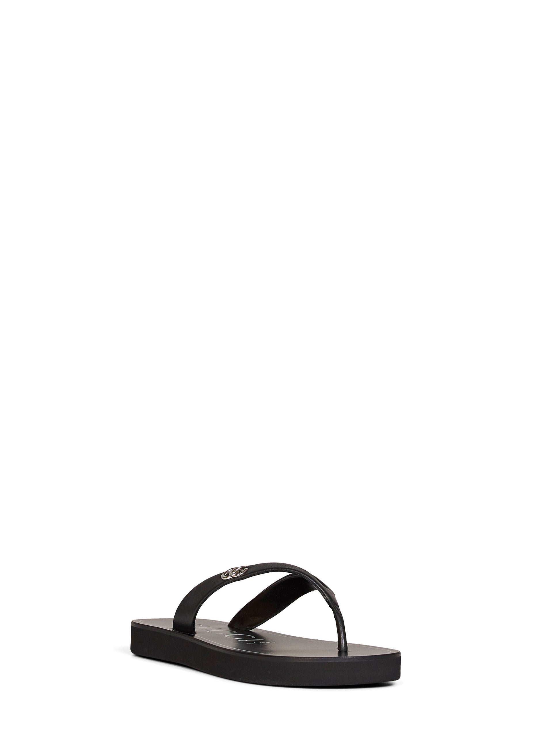 Gucci Women Black Nappa Leather Platform Thong Sandals With Double G GUCCI