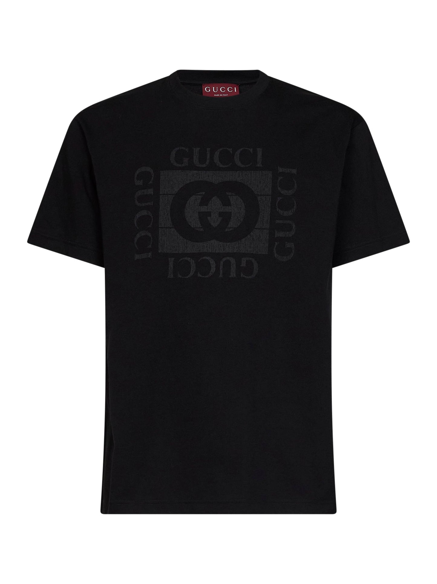 Gucci Men Black Cotton Jersey Printed T-Shirt GUCCI