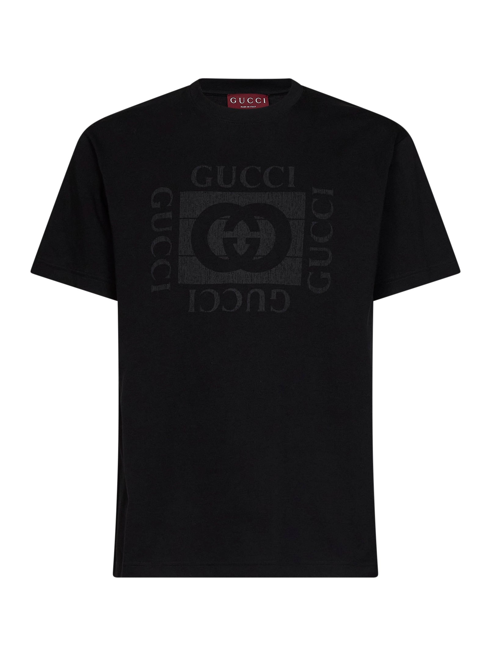 Gucci Men Black Cotton Jersey Printed T-Shirt GUCCI
