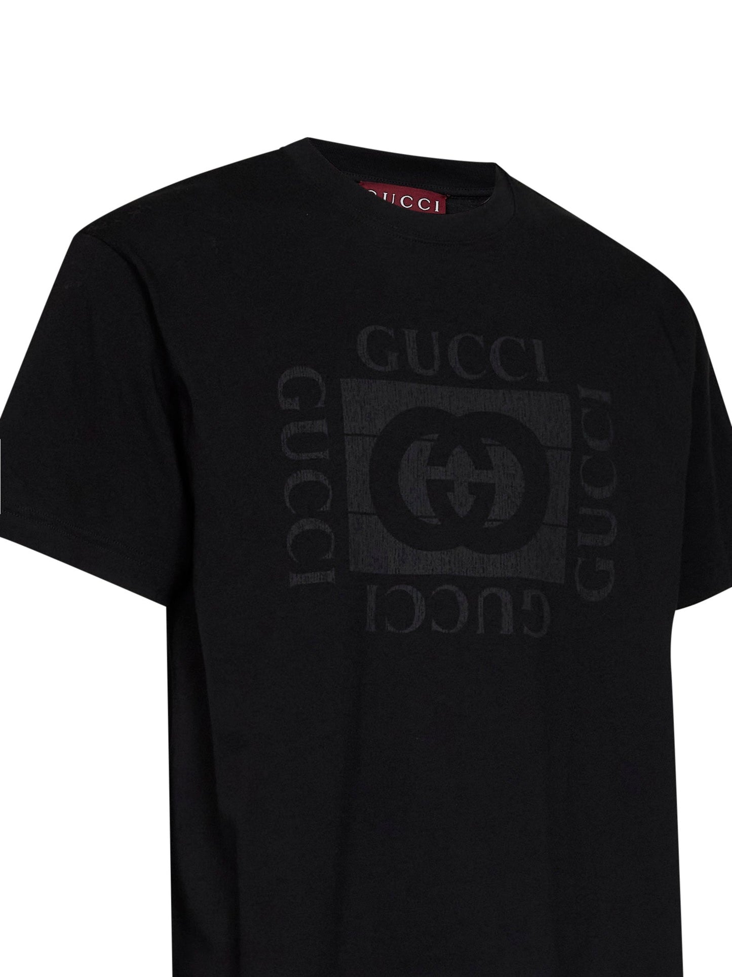 Gucci Men Black Cotton Jersey Printed T-Shirt GUCCI