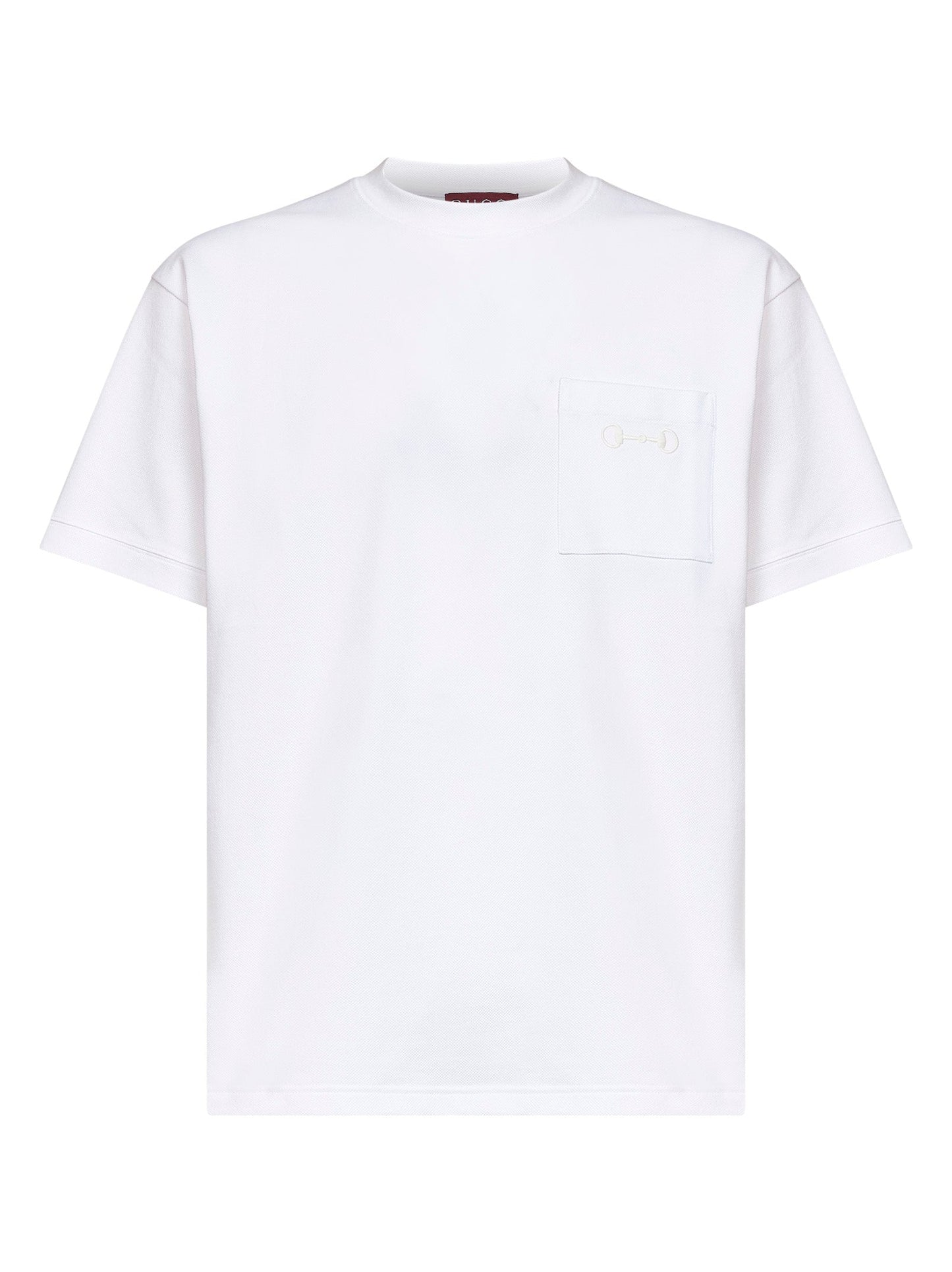 Gucci Men White Stretch Cotton Piqué Embroidered T-Shirt GUCCI