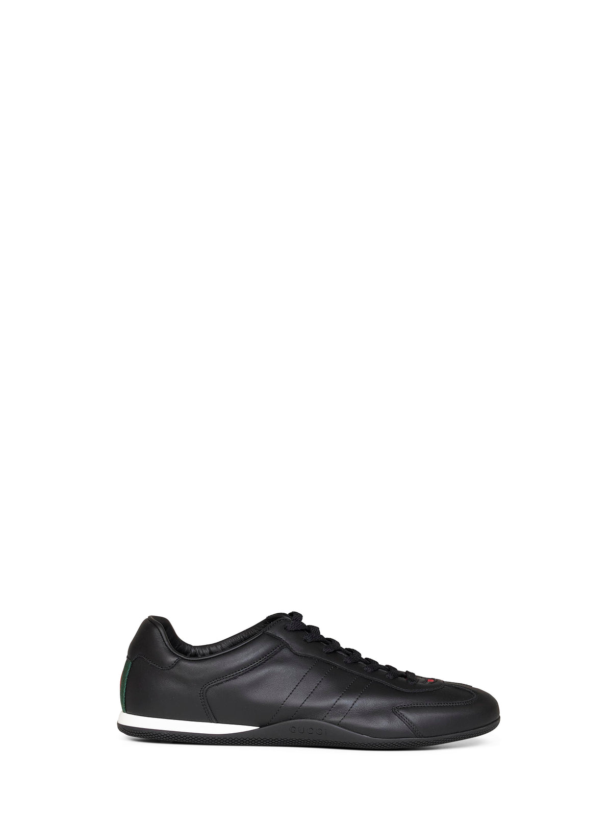 Gucci Men Black Shift Low-Top Leather Sneakers GUCCI