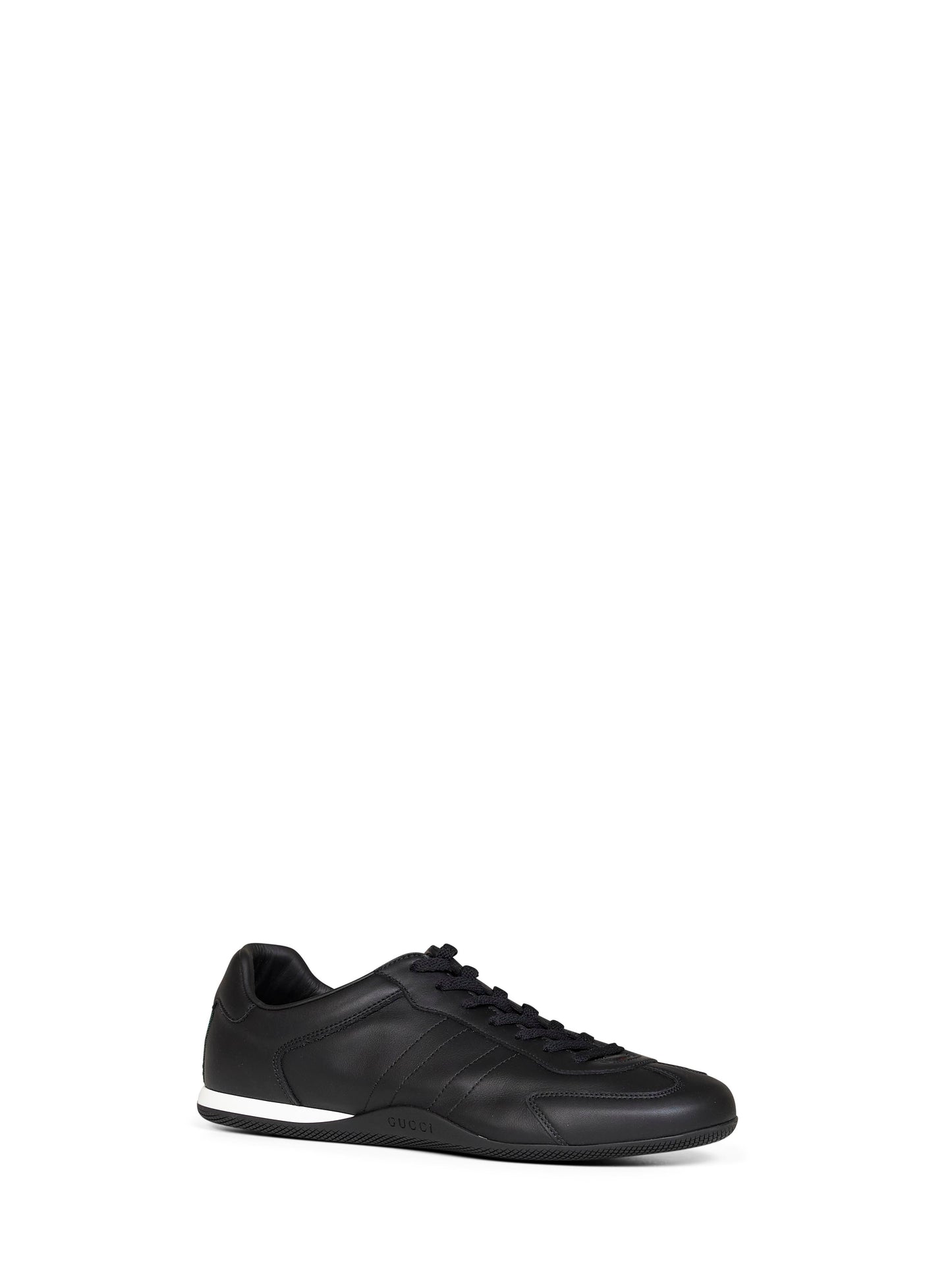 Gucci Men Black Shift Low-Top Leather Sneakers GUCCI