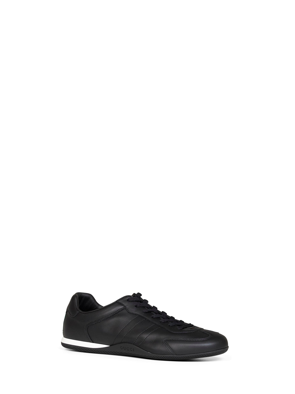 Gucci Men Black Shift Low-Top Leather Sneakers GUCCI