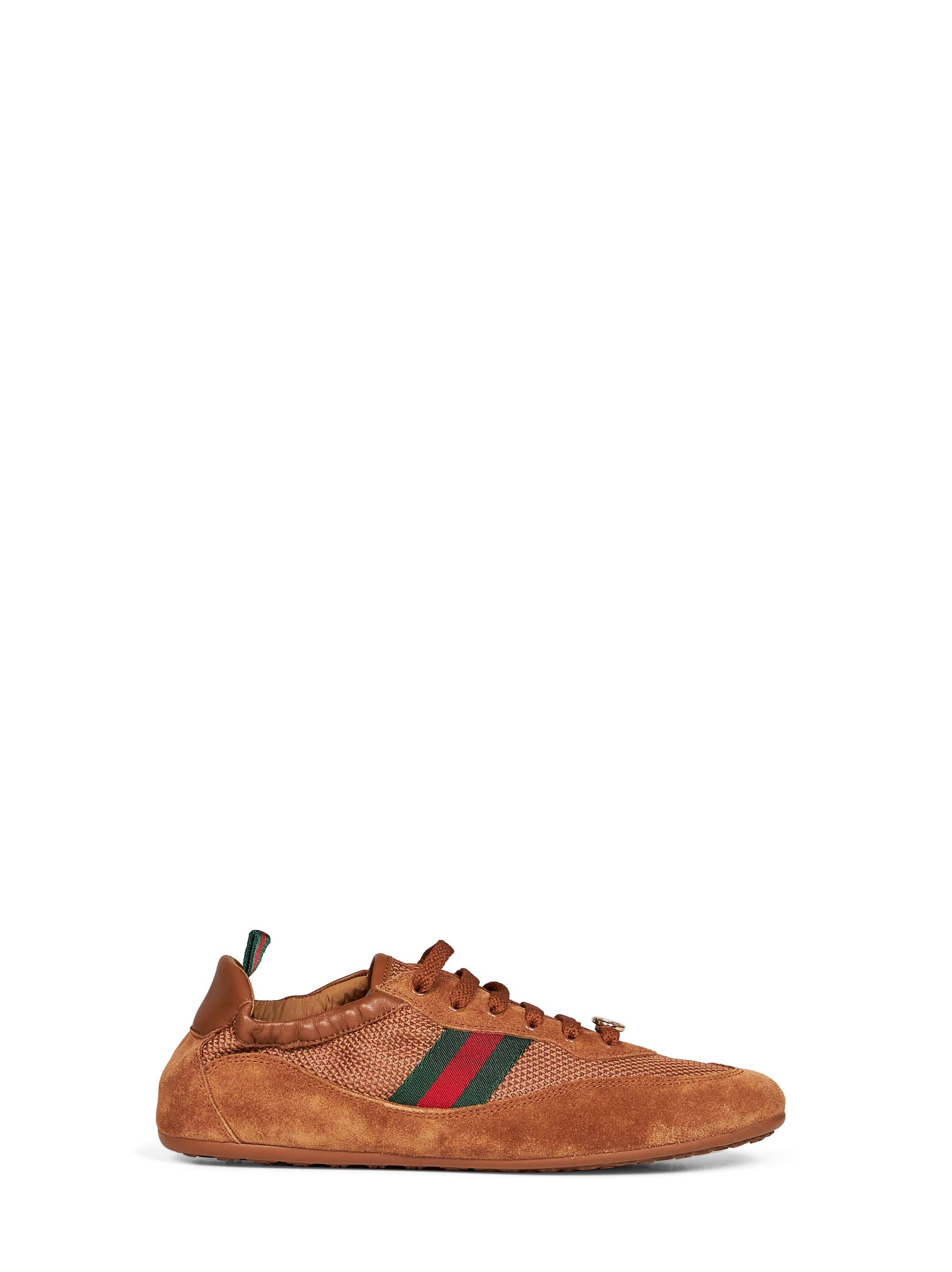 Gucci Women Brown Technical Fabric And Suede Gucci Shift Sneakers GUCCI