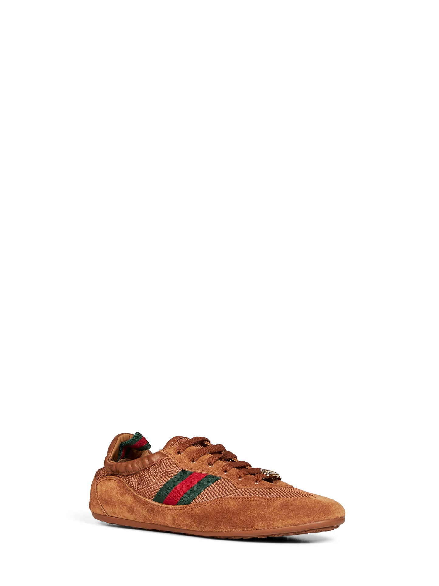Gucci Women Brown Technical Fabric And Suede Gucci Shift Sneakers GUCCI