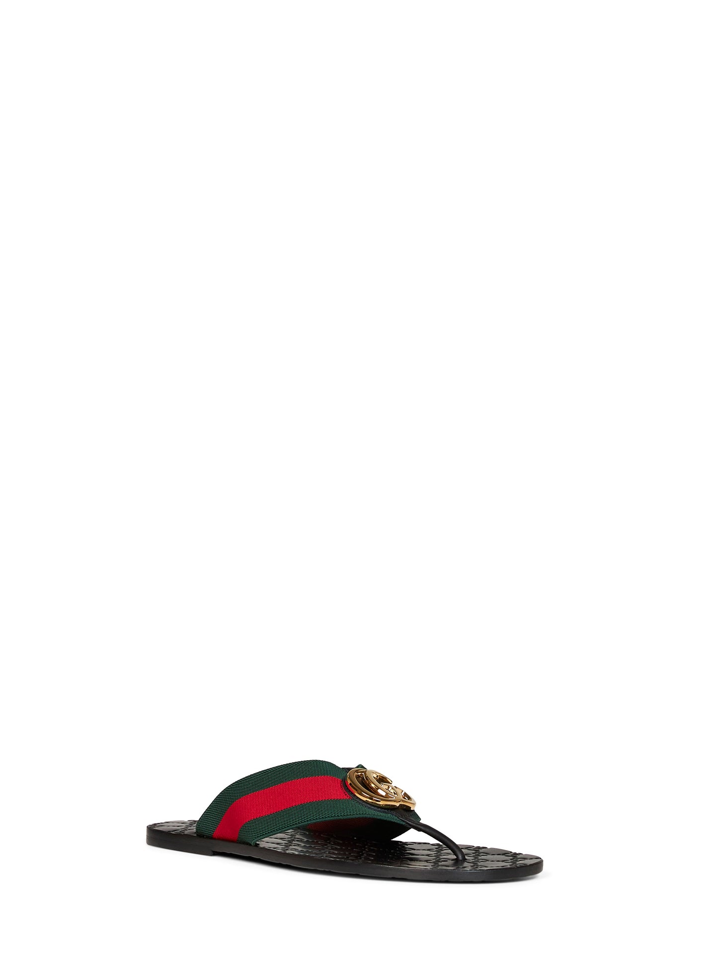Gucci Men Leather And Web Ribbon Riviera Thong Sandals GUCCI