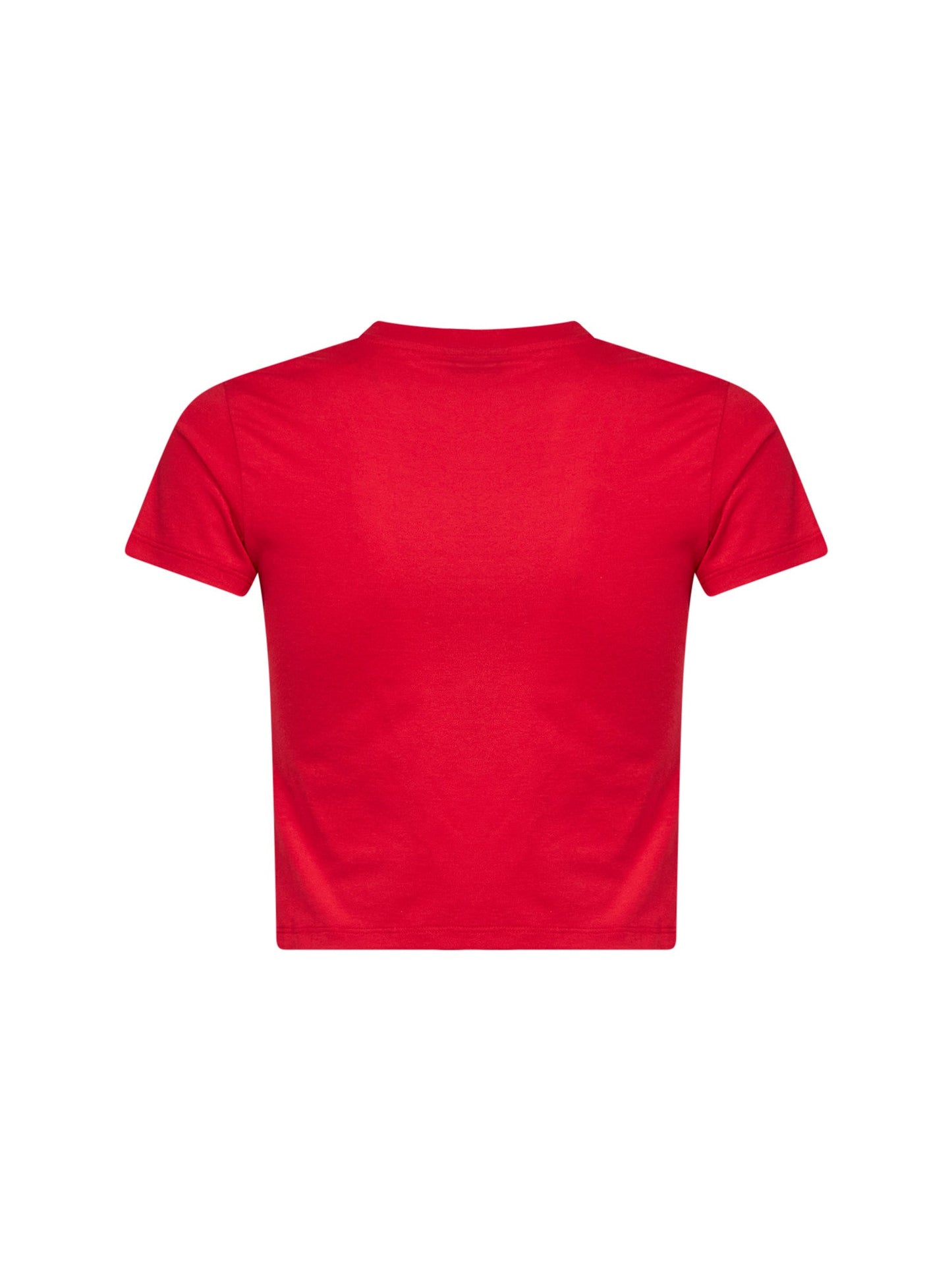 Gucci Women Red Jersey Cropped T-Shirt With Devoré Detail GUCCI
