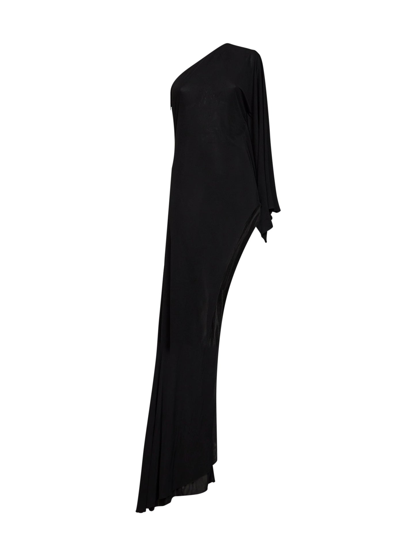 Gucci Women Black Viscose Jersey Asymmetric Long Dress GUCCI