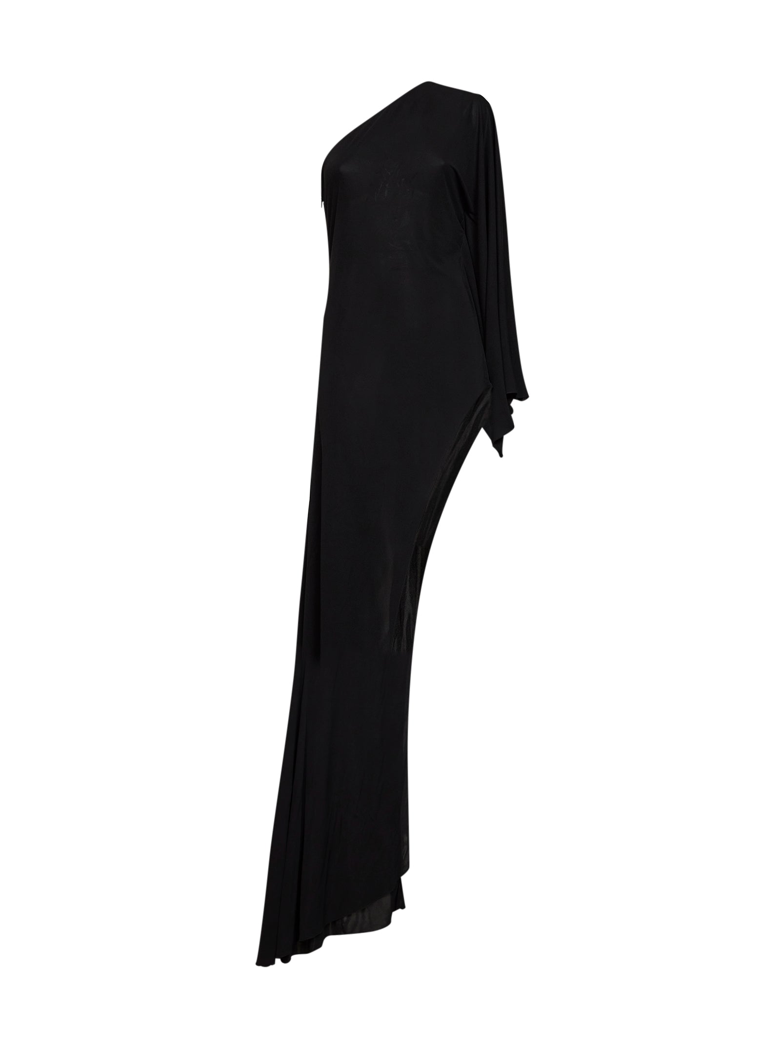Gucci Women Black Viscose Jersey Asymmetric Long Dress GUCCI