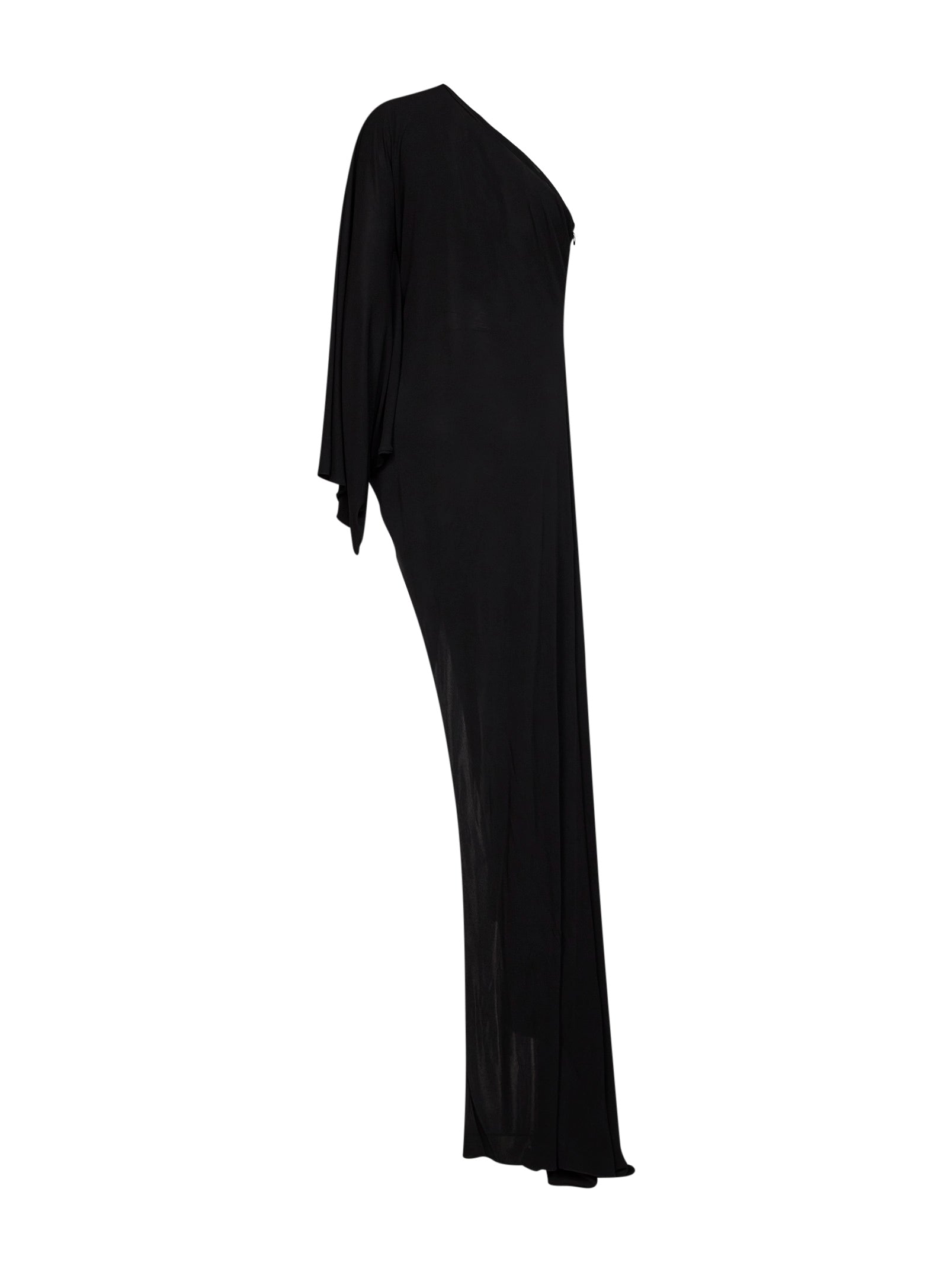 Gucci Women Black Viscose Jersey Asymmetric Long Dress GUCCI