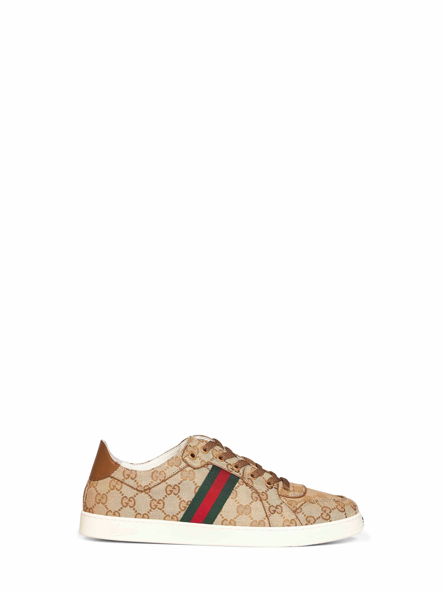 Gucci Men Sand And Dark Brown Gg Canvas Stretch Low-Top Sneakers GUCCI